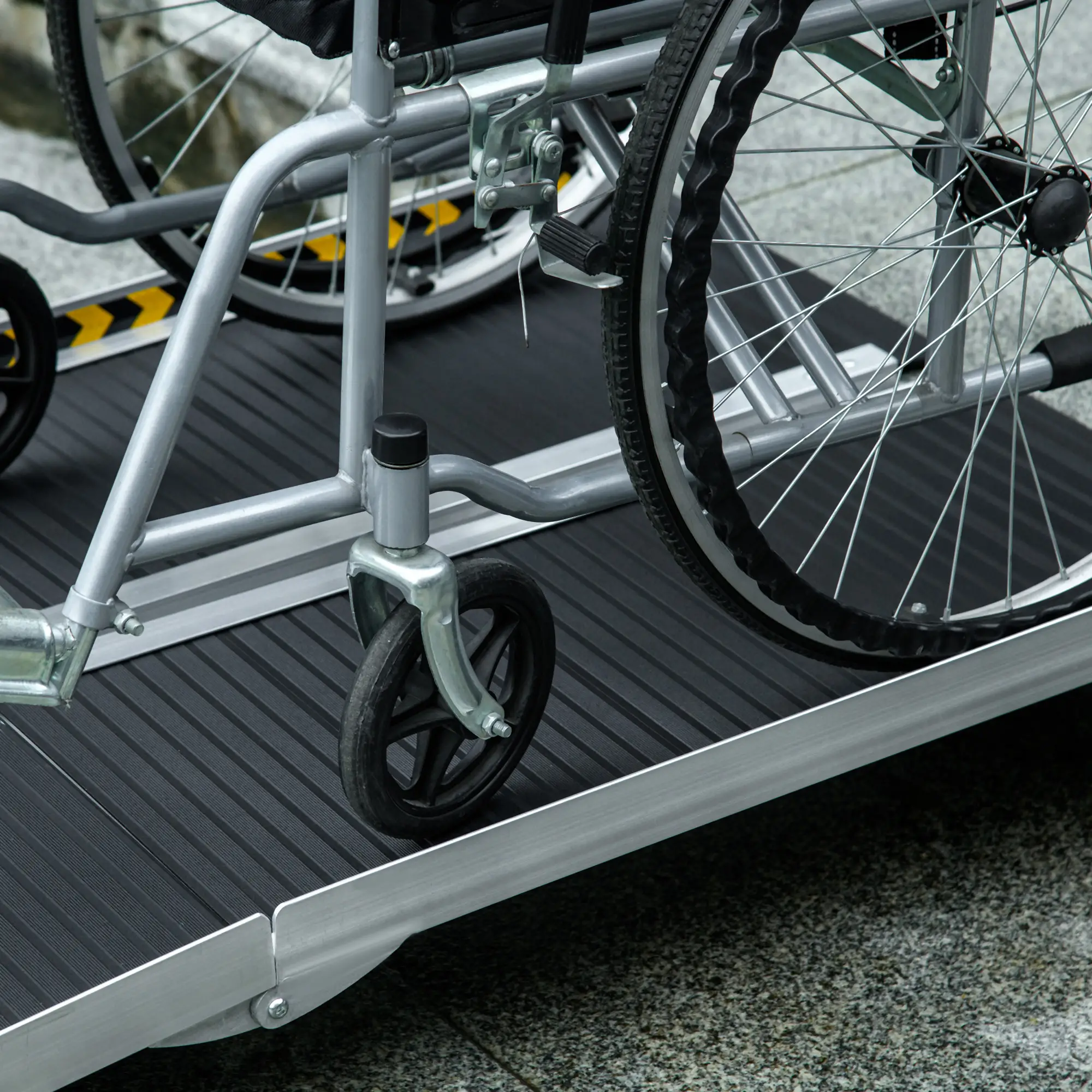 5ft Wheelchair Ramp, Non-Skid PVC, Foldable Aluminium - Image 9