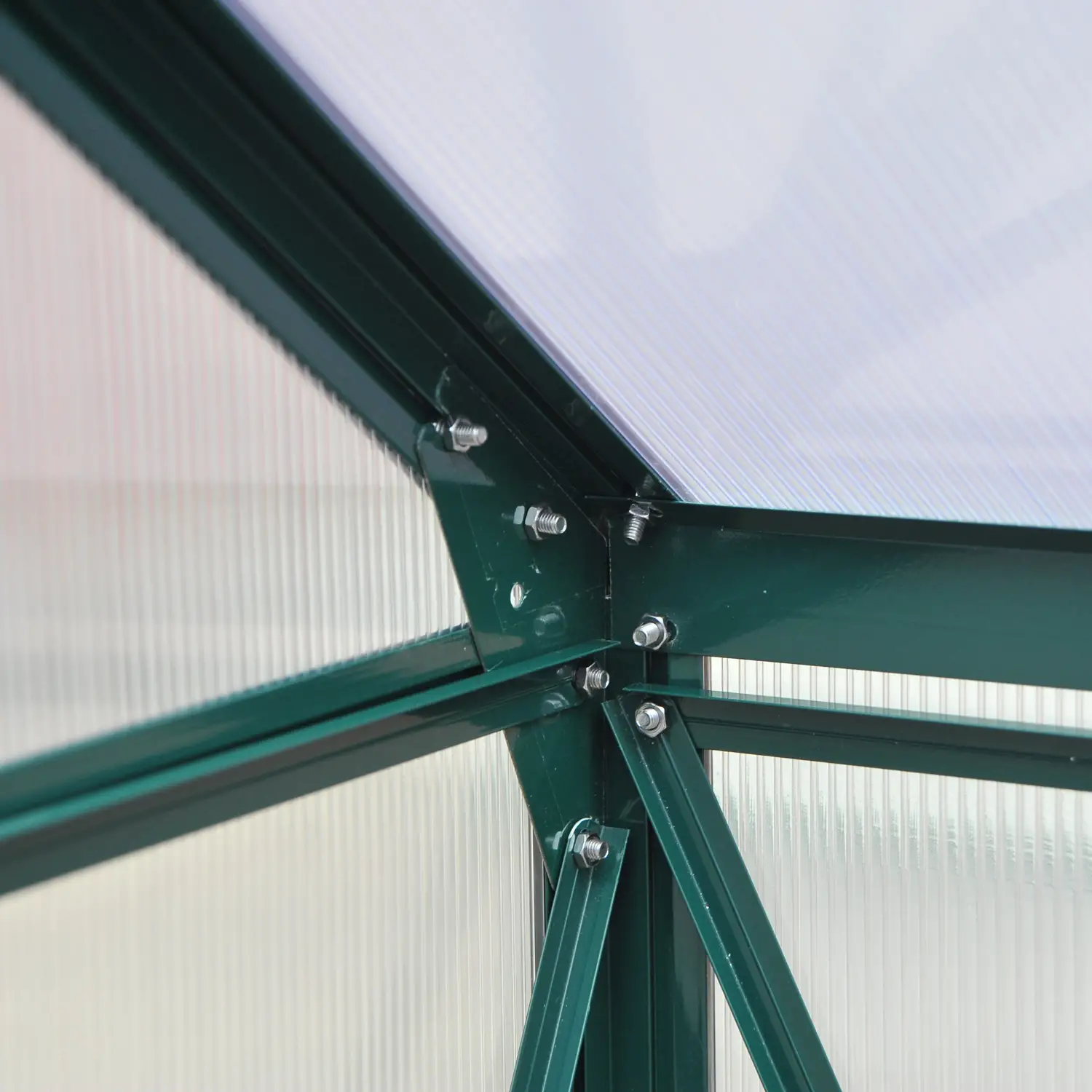 6.2' x 6.3' x 6.6' Clear Polycarbonate Greenhouse, Galvanized Frame, Slide Door - Image 10