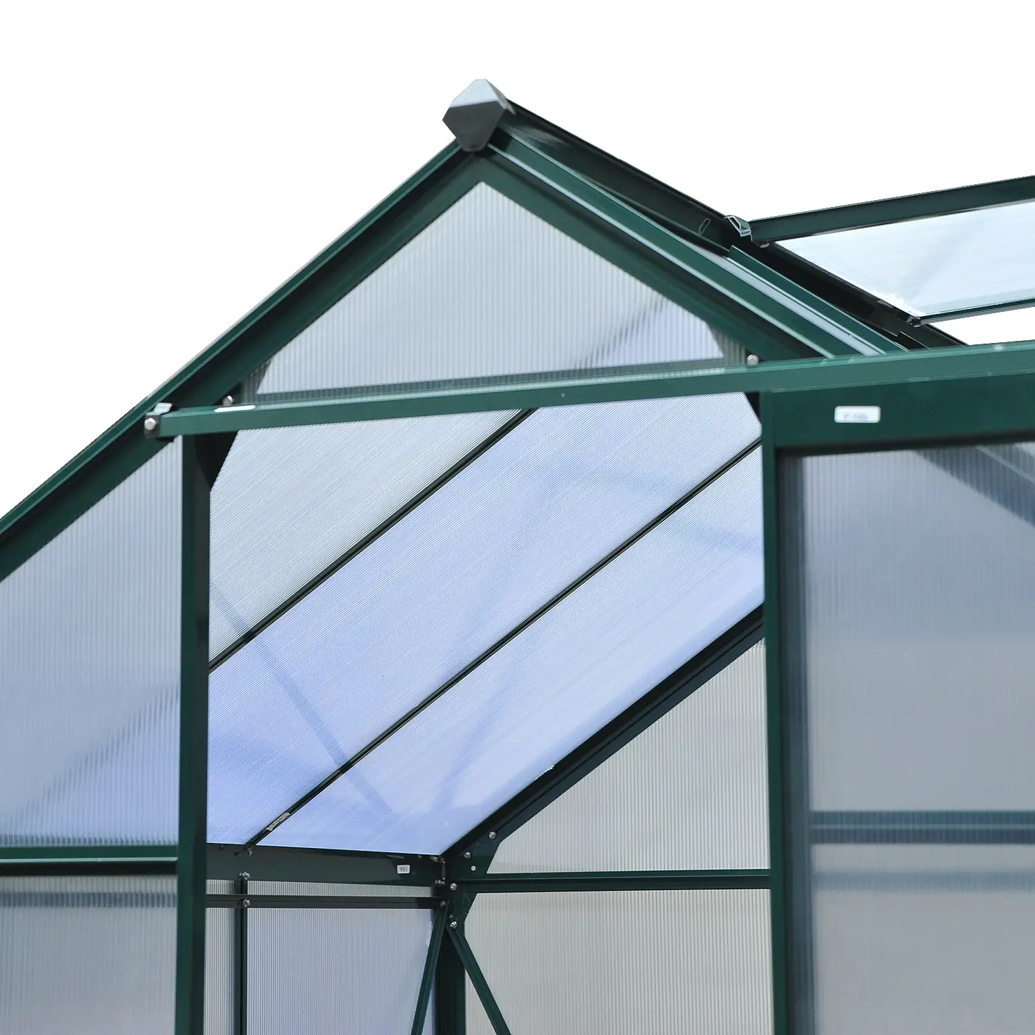 6.2' x 6.3' x 6.6' Clear Polycarbonate Greenhouse, Galvanized Frame, Slide Door - Image 11