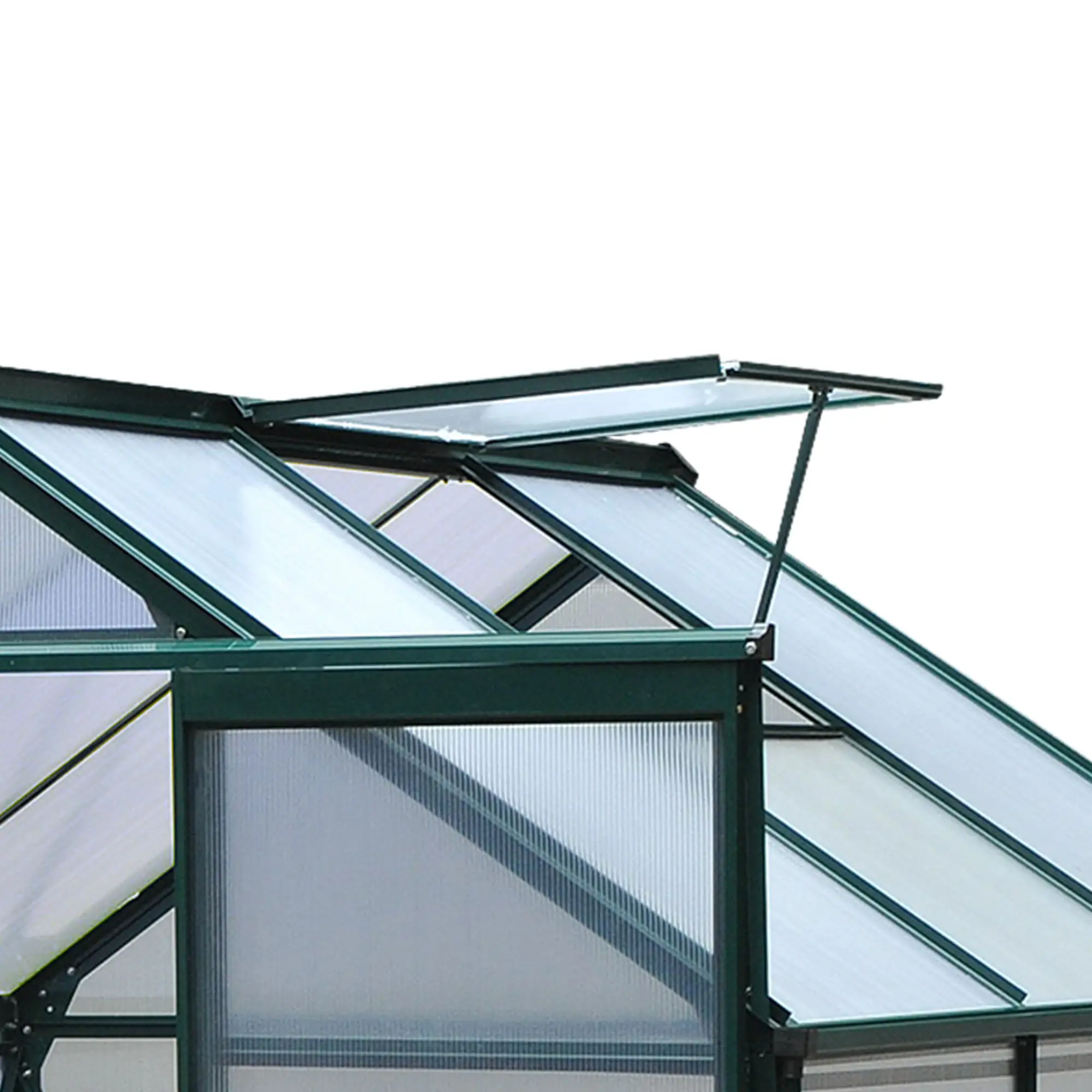 6.2' x 6.3' x 6.6' Clear Polycarbonate Greenhouse, Galvanized Frame, Slide Door - Image 12