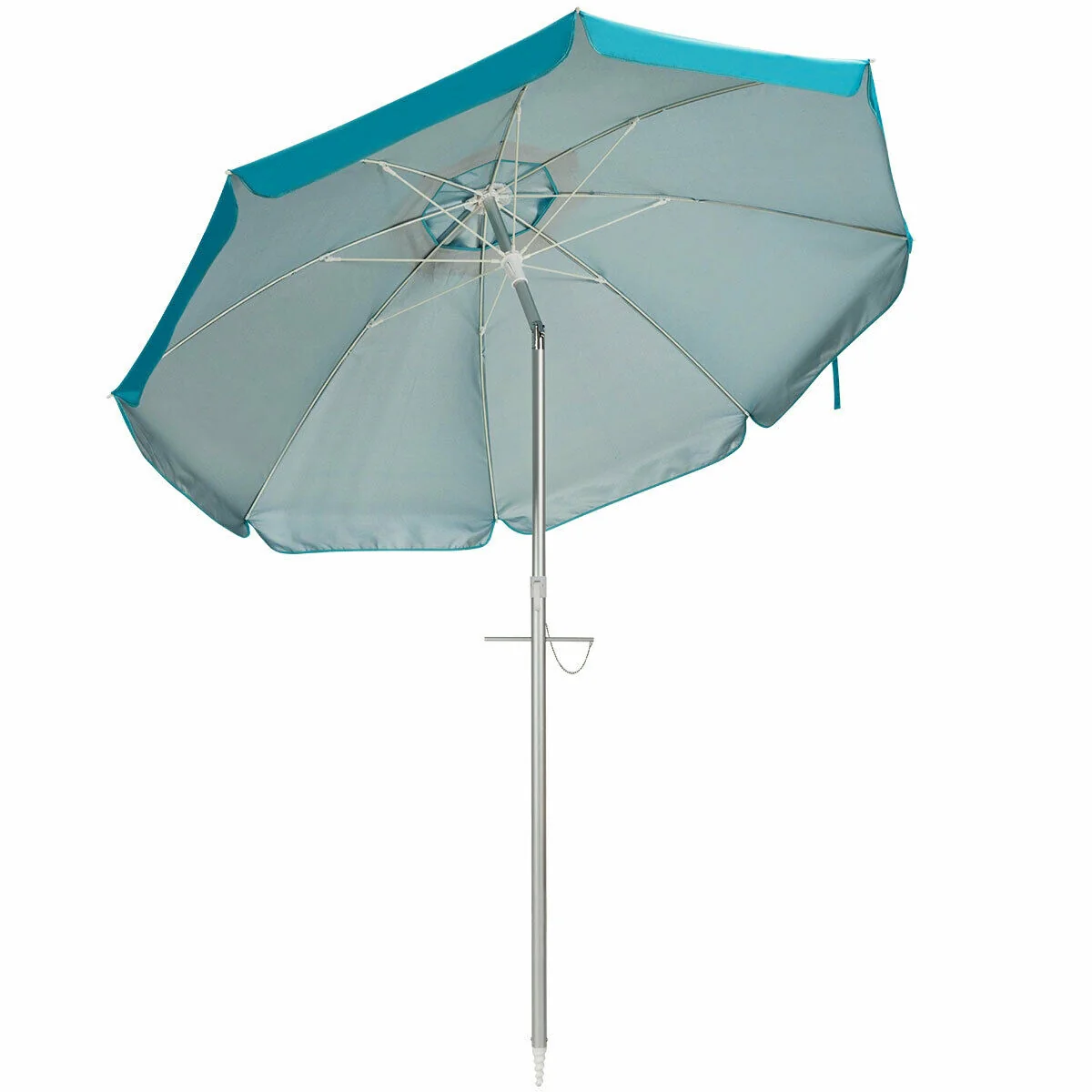 6.5 Feet Beach Umbrella, With Sun Shade And Carry Bag, Blue - Image 5