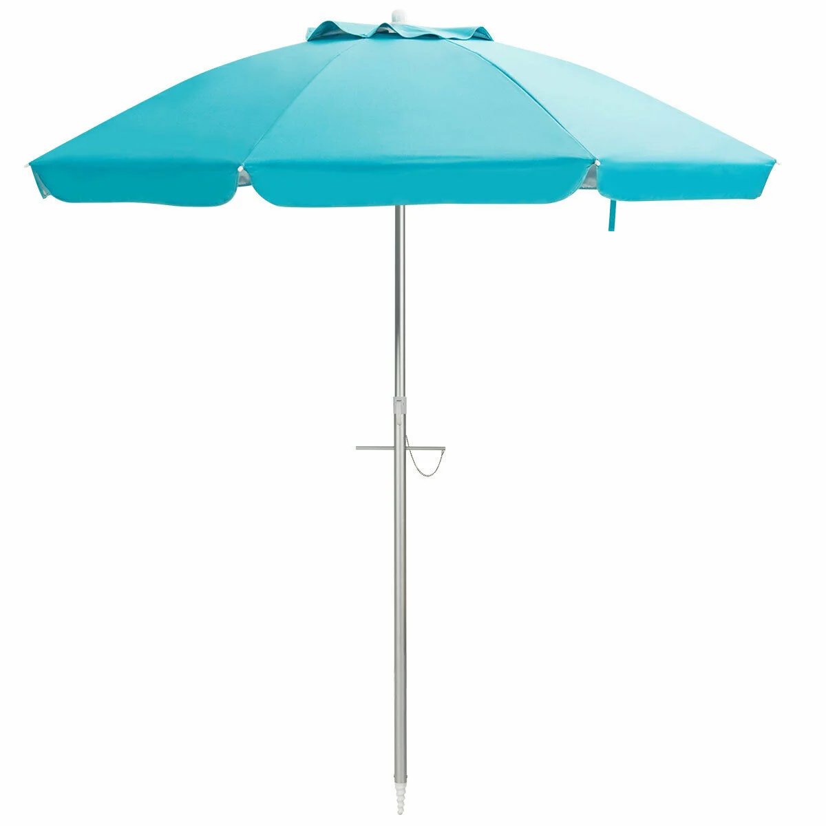 6.5 Feet Beach Umbrella, With Sun Shade And Carry Bag, Blue - Image 7