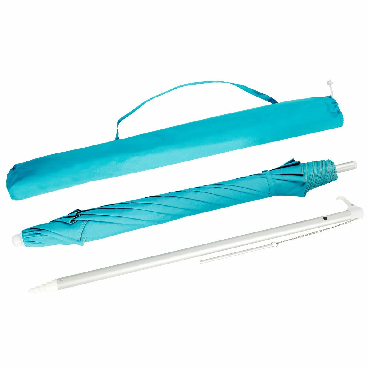 6.5 Feet Beach Umbrella, With Sun Shade And Carry Bag, Blue - Image 8