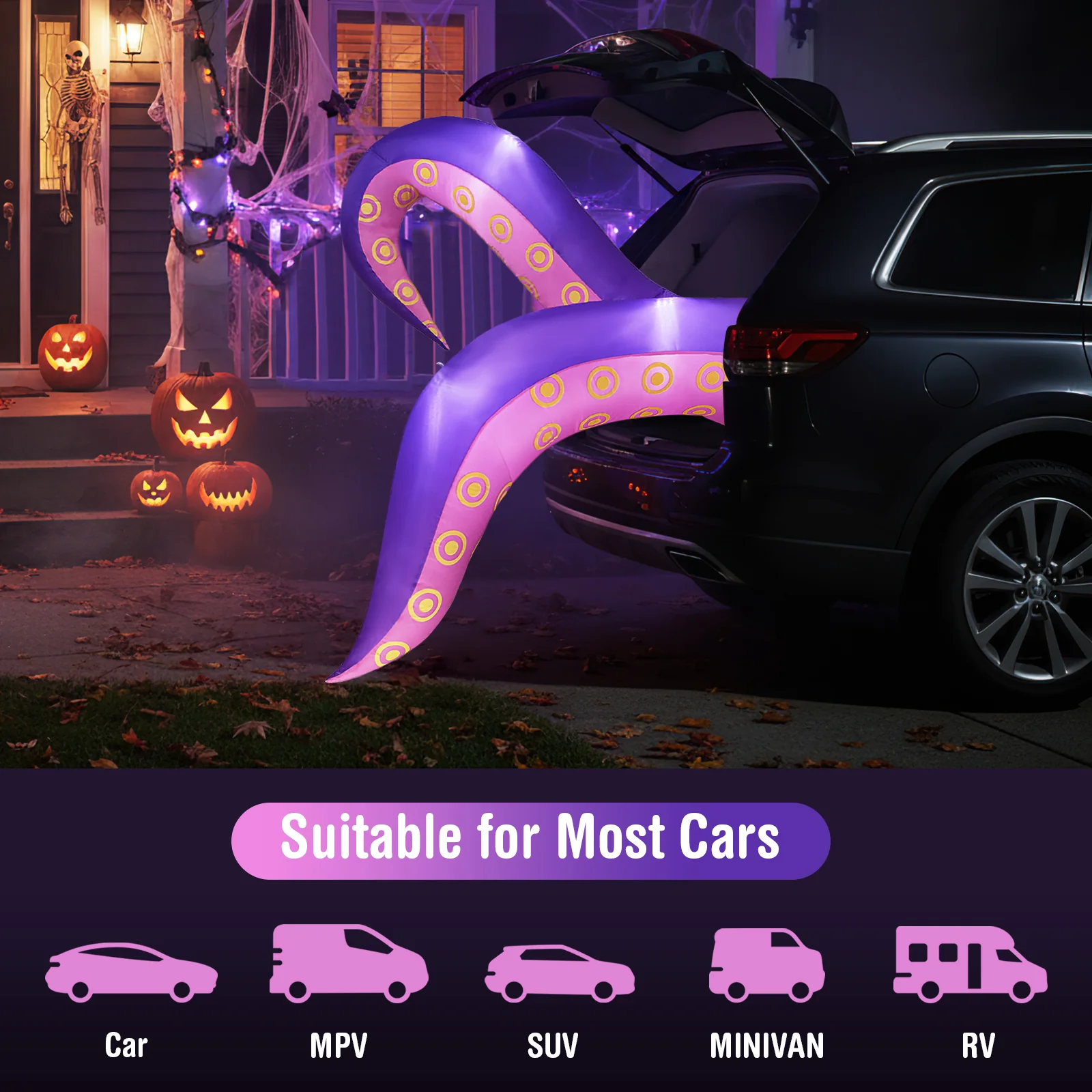 6.5 Ft Inflatable Tentacles With LED Lights, Suction Cups - Image 10