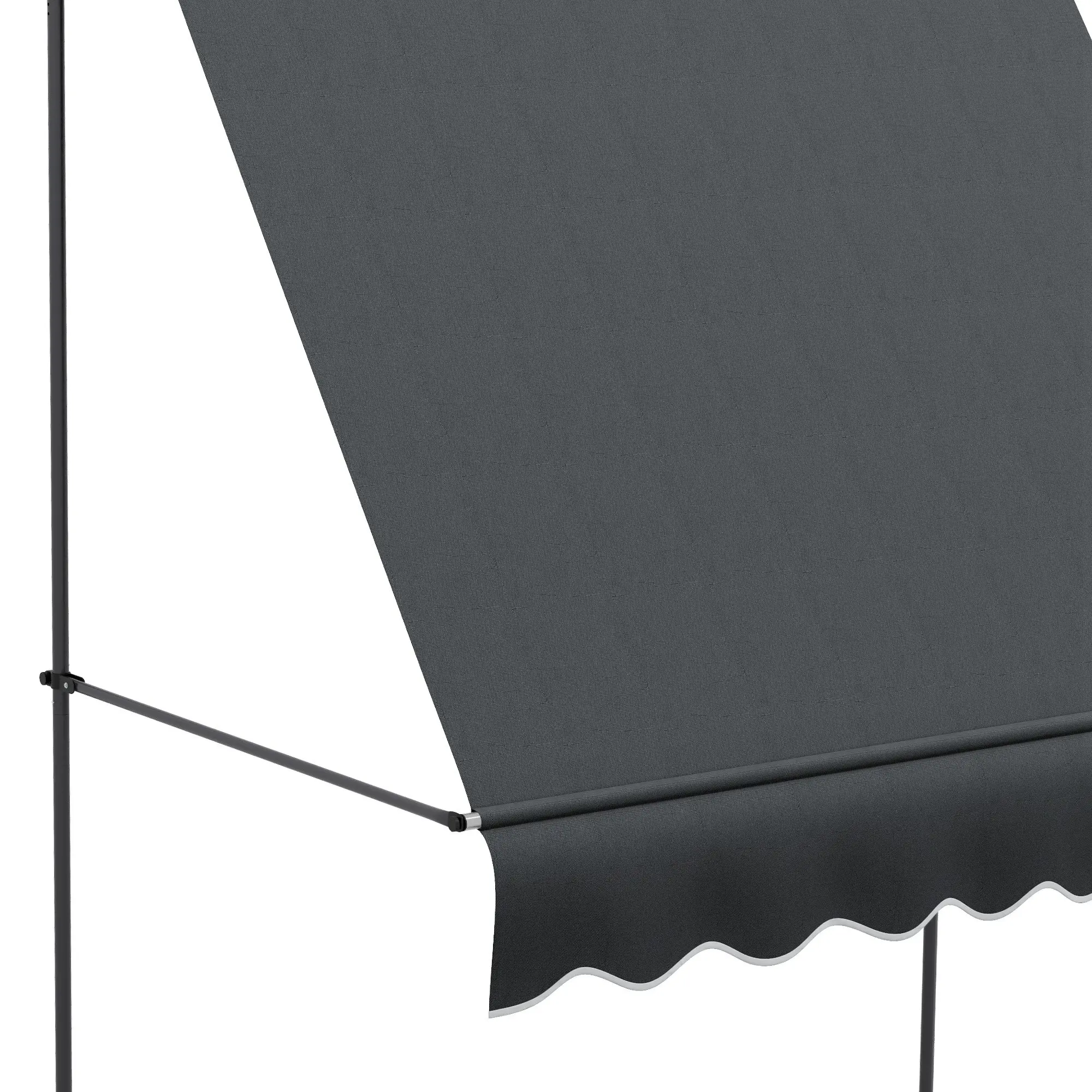 6.5' x 4' Manual Retractable Awning, Freestanding Patio, UV Resistant, Dark Grey - Image 10