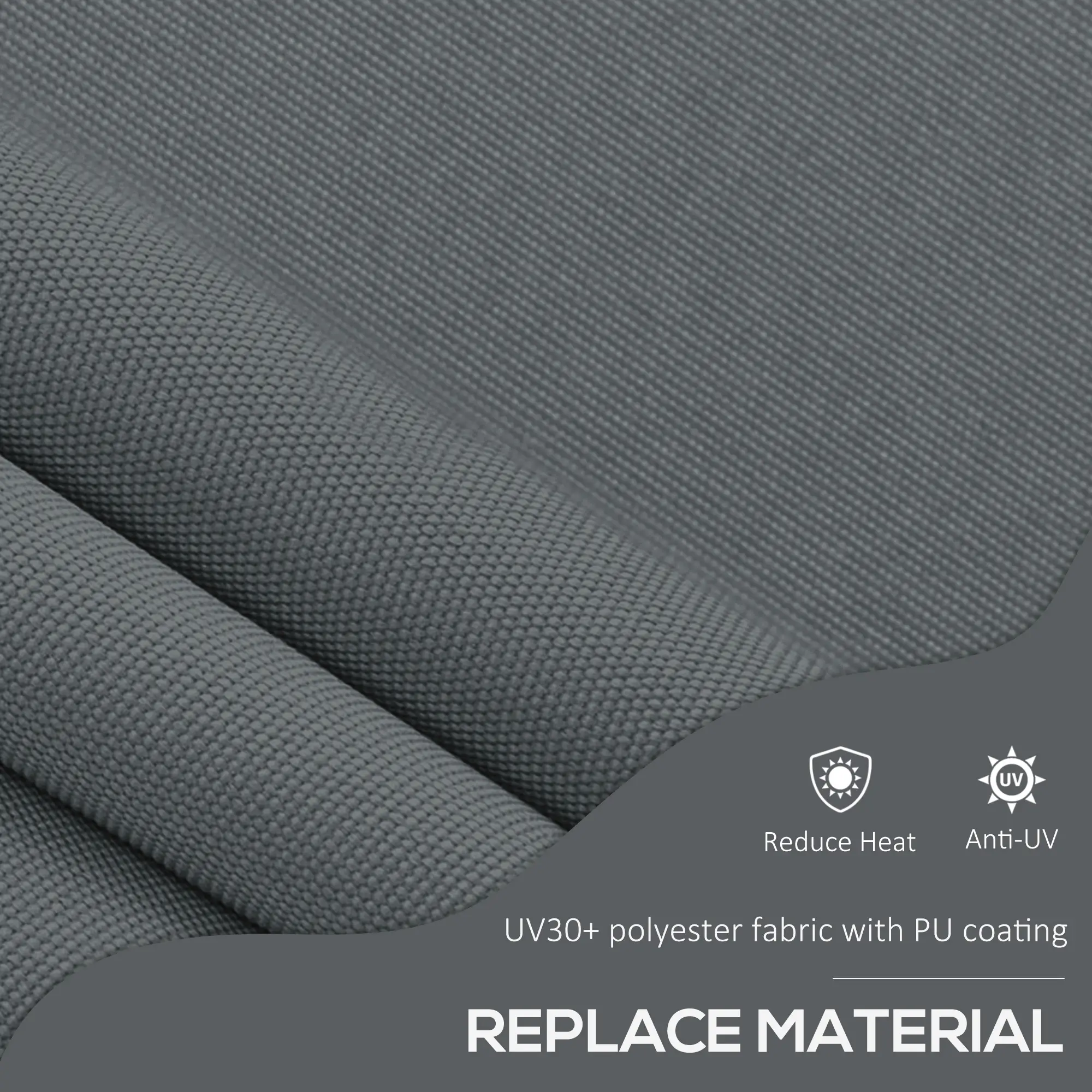 6.5' x 4' Manual Retractable Awning, Freestanding Patio, UV Resistant, Dark Grey - Image 6