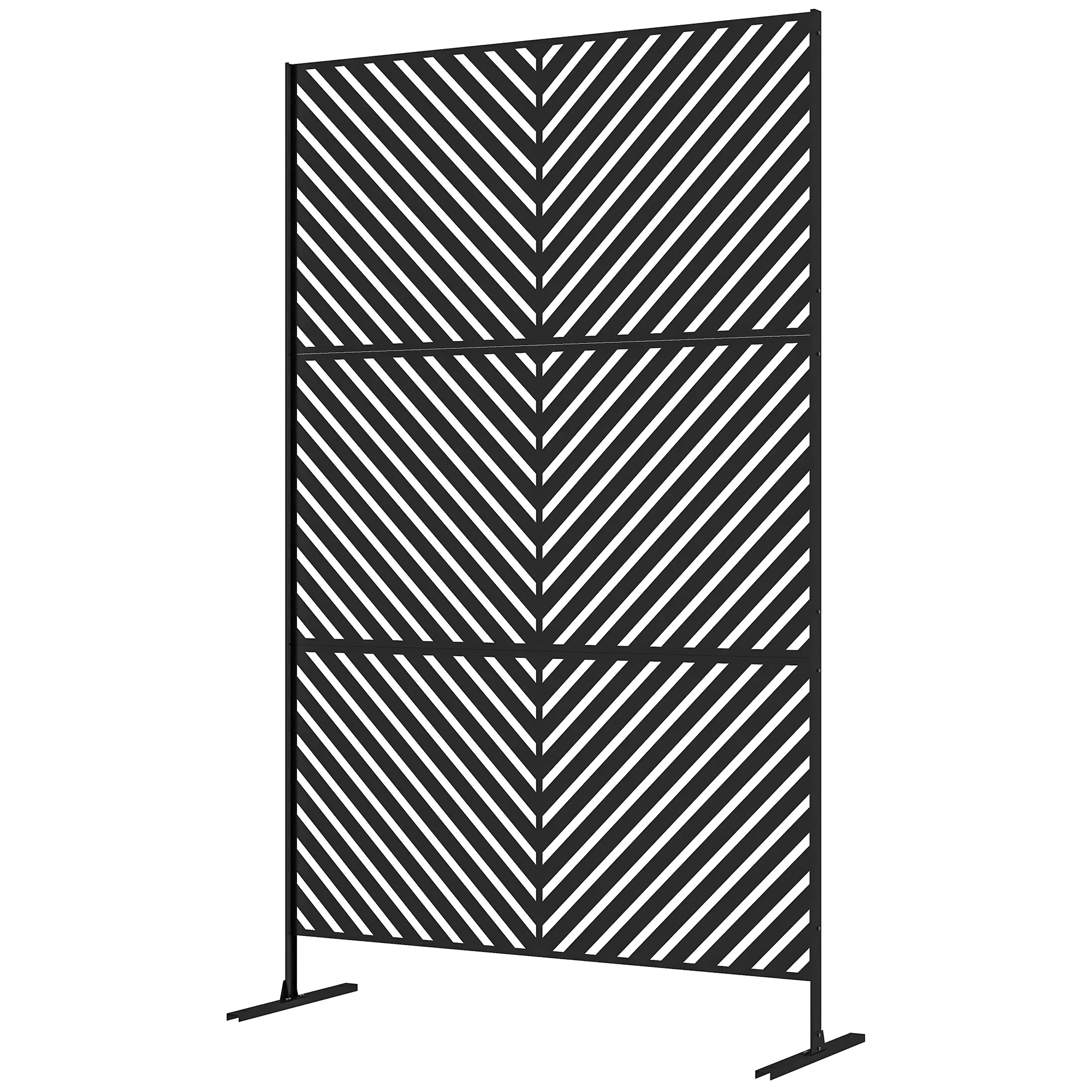 6.5FT Metal Privacy Screen, Triangle Style, Black
