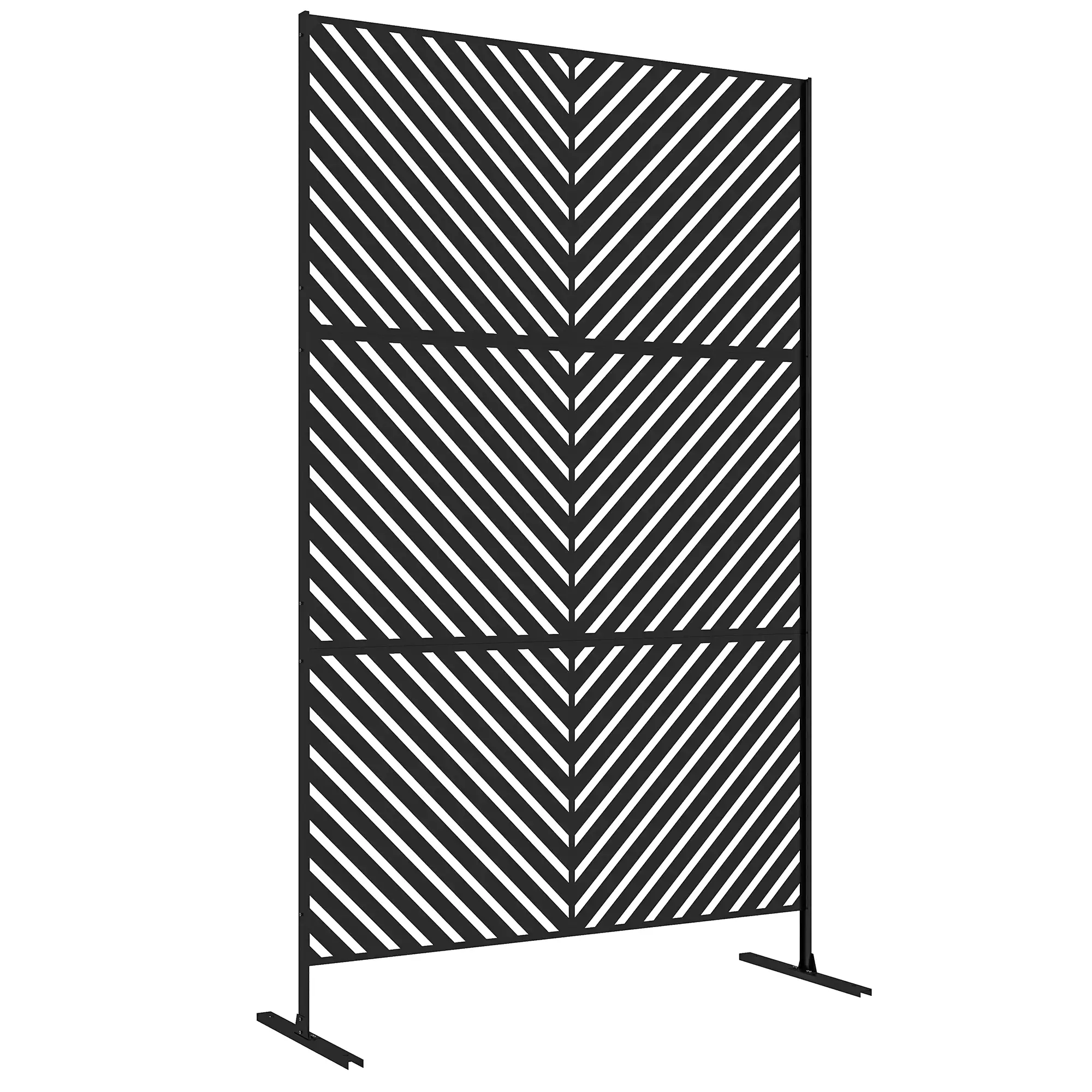 6.5FT Metal Privacy Screen, Triangle Style, Black - Image 11