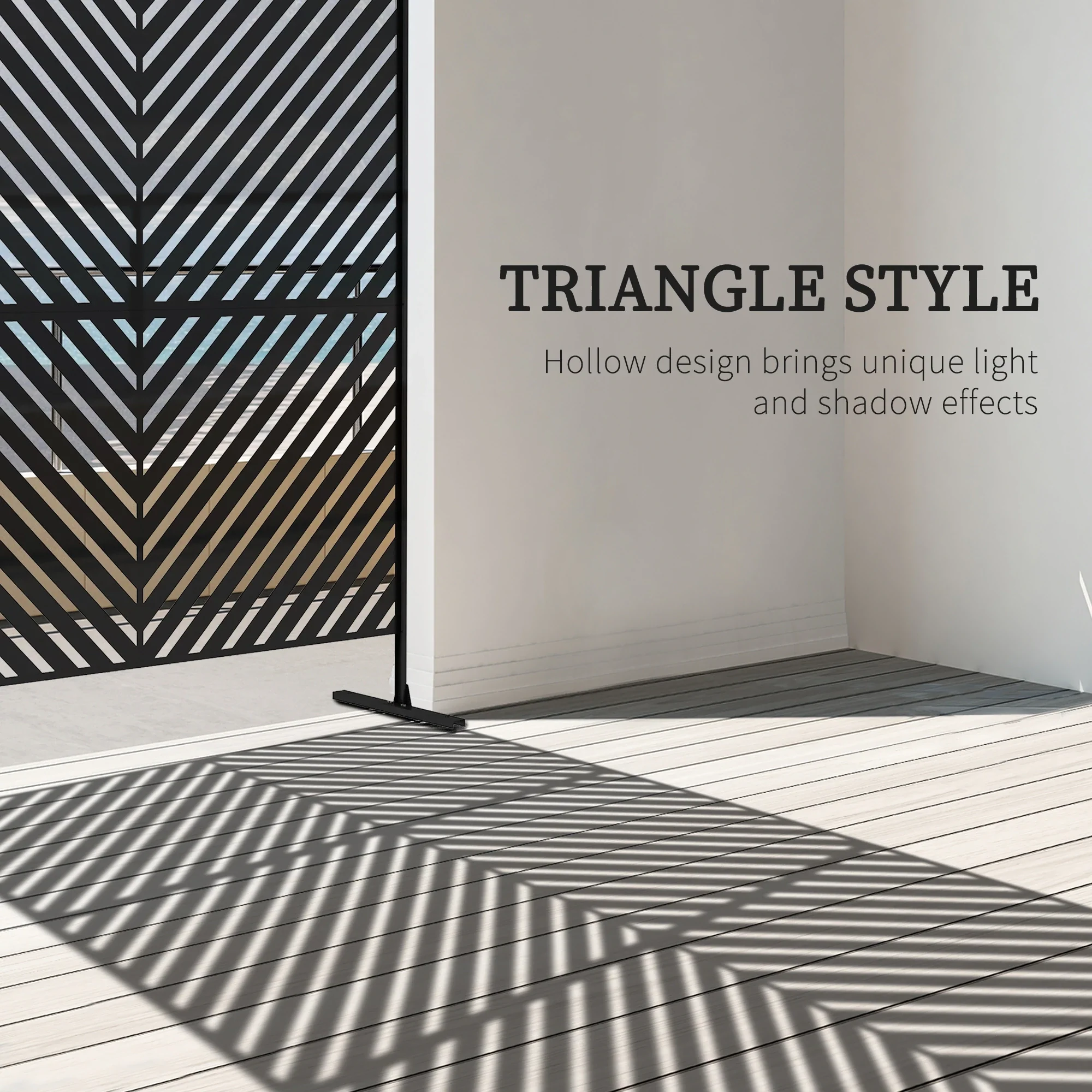6.5FT Metal Privacy Screen, Triangle Style, Black - Image 4