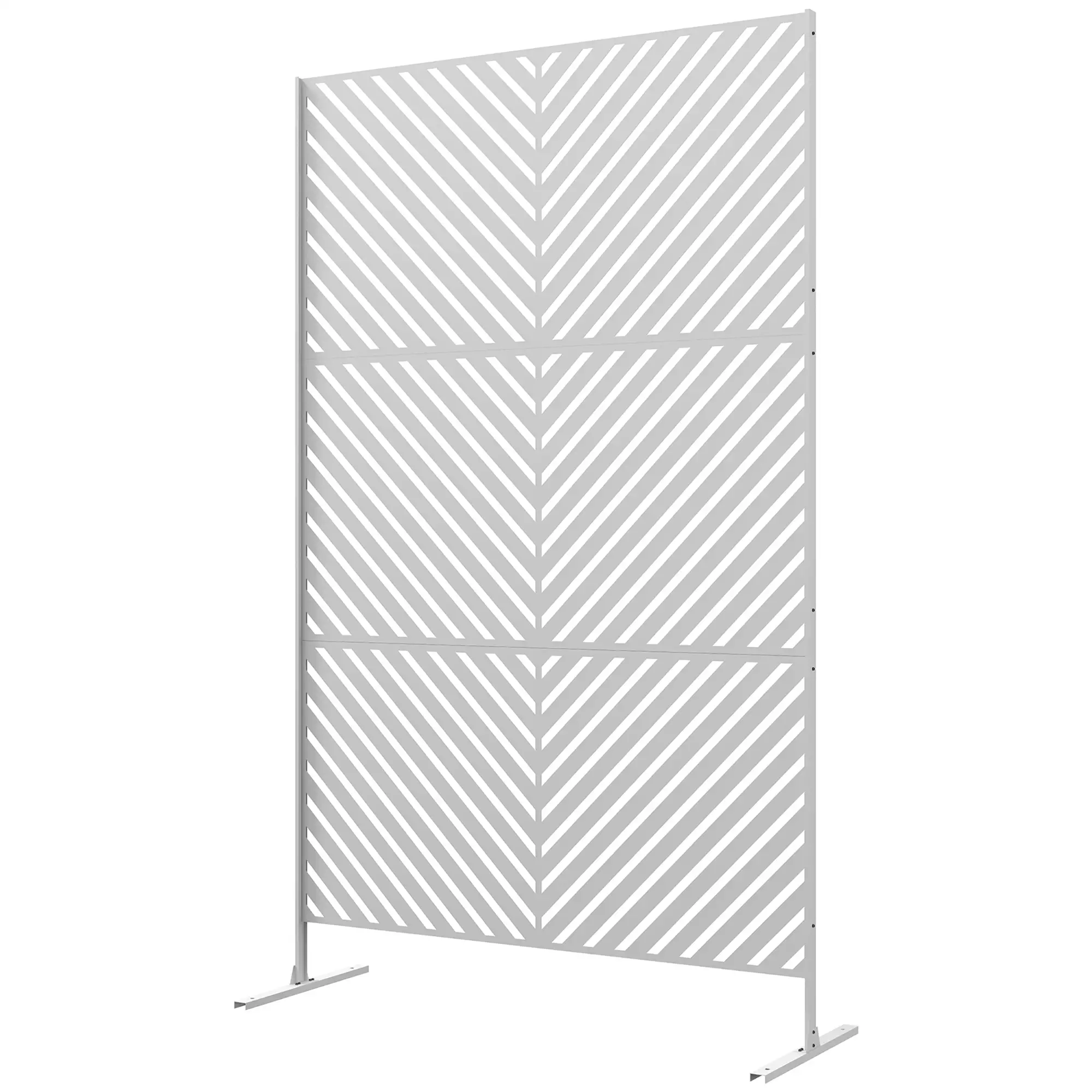 6.5FT Metal Privacy Screen, Triangle Style, White