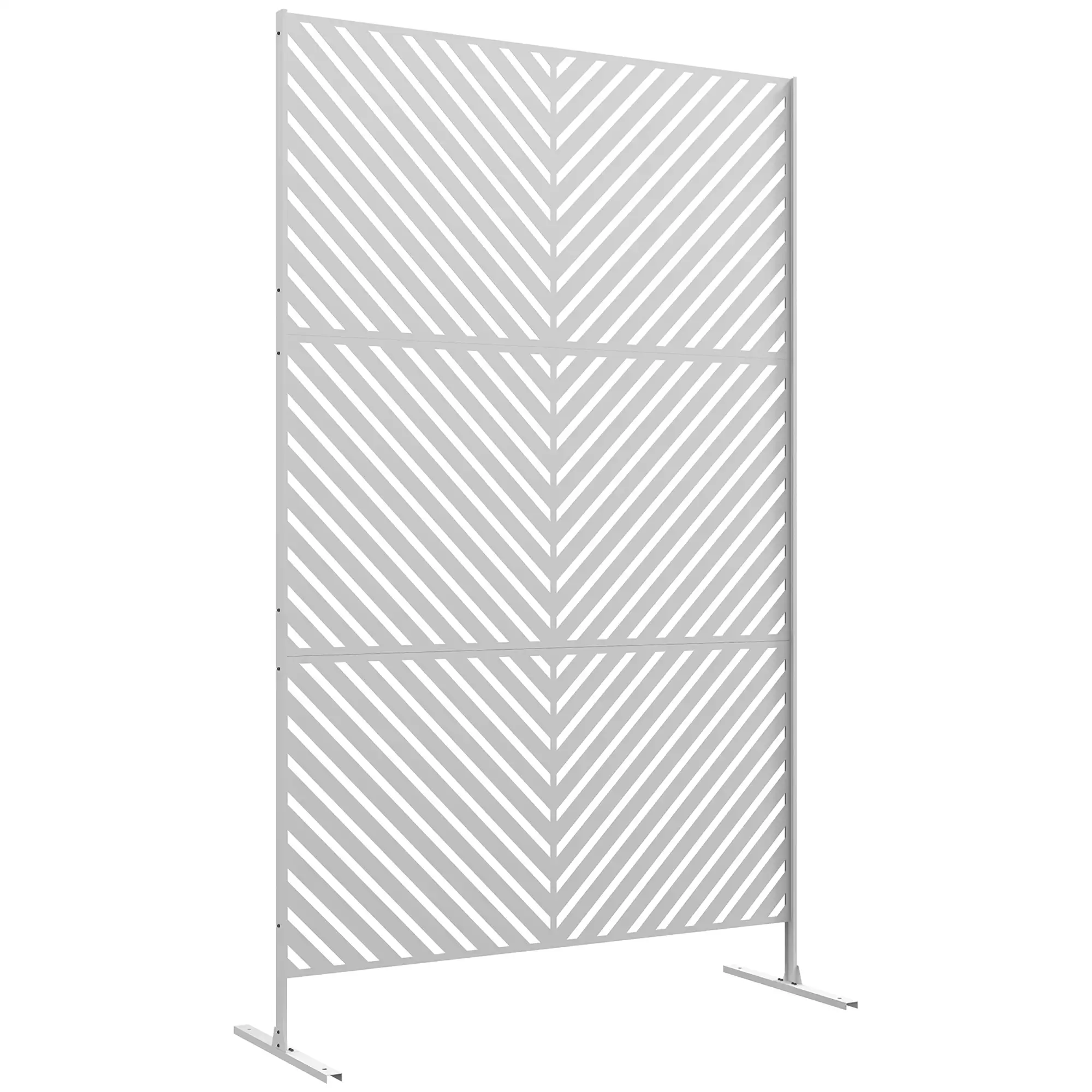 6.5FT Metal Privacy Screen, Triangle Style, White - Image 11