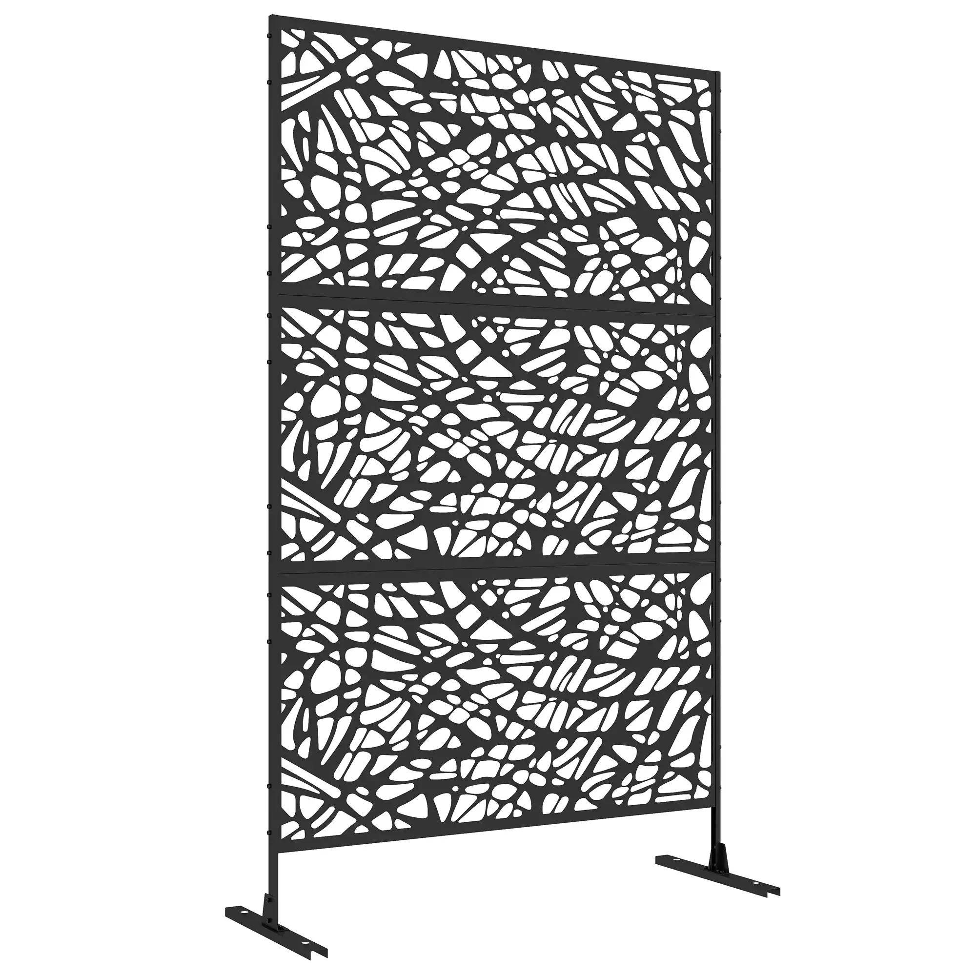 6.5FT Metal Privacy Screen, Twisted Line Style, Black - Image 12