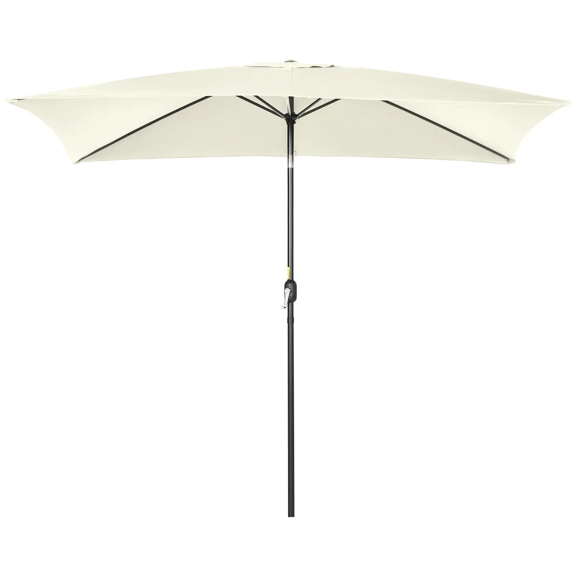 6.5x10ft Rectangle Aluminum Patio Umbrella, Outdoor Sunshade Canopy, Cream White - Image 9