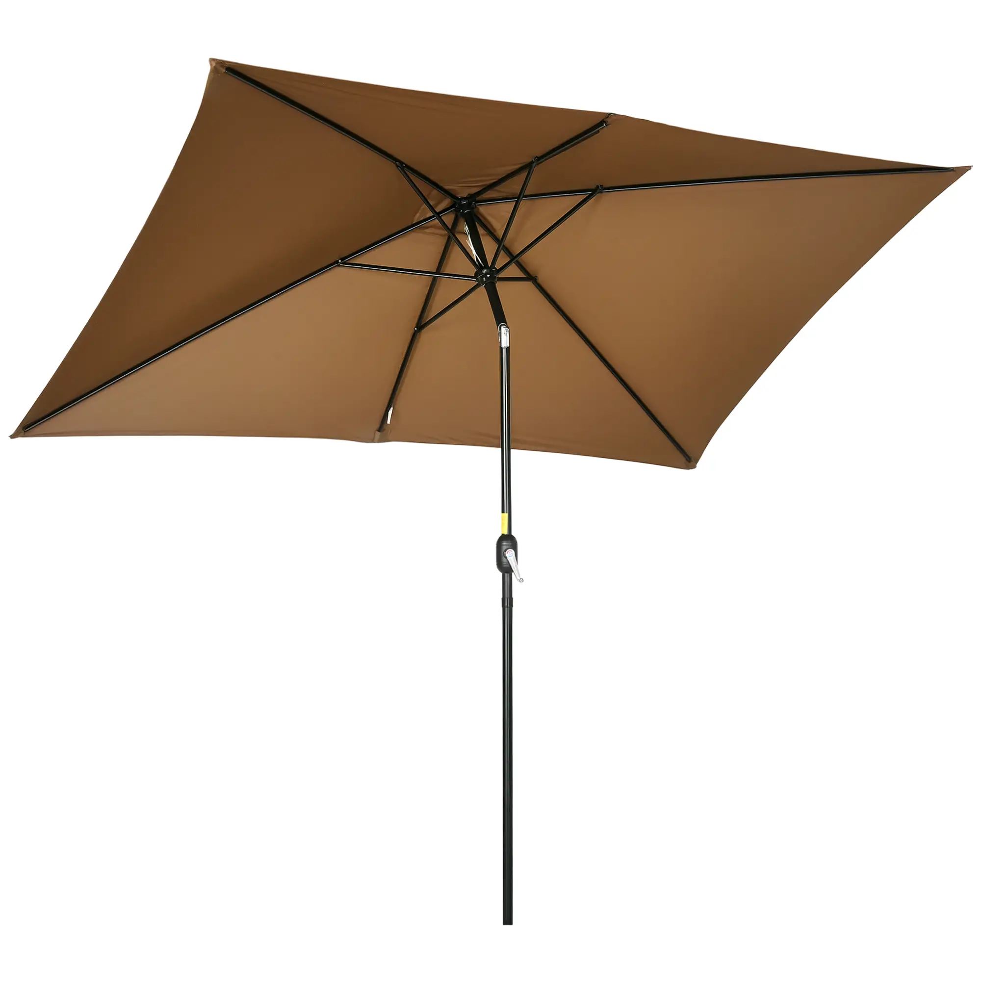 6.5x10ft Rectangle Aluminum Tilt Patio Umbrella, Outdoor Sunshade Canopy with Crank - Image 11