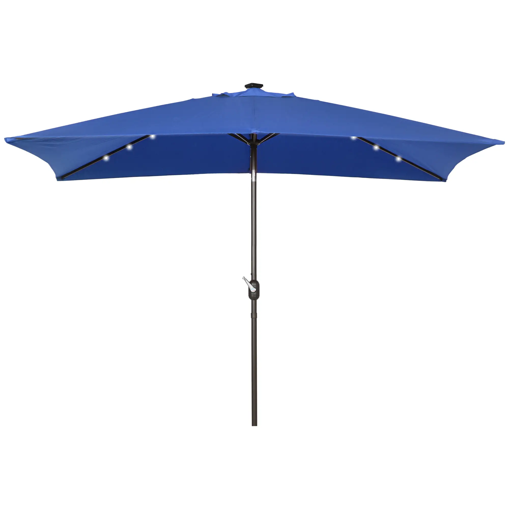 6.5x10ft Rectangle Solar Tilt Umbrella, Aluminum, Dark Blue - Image 12