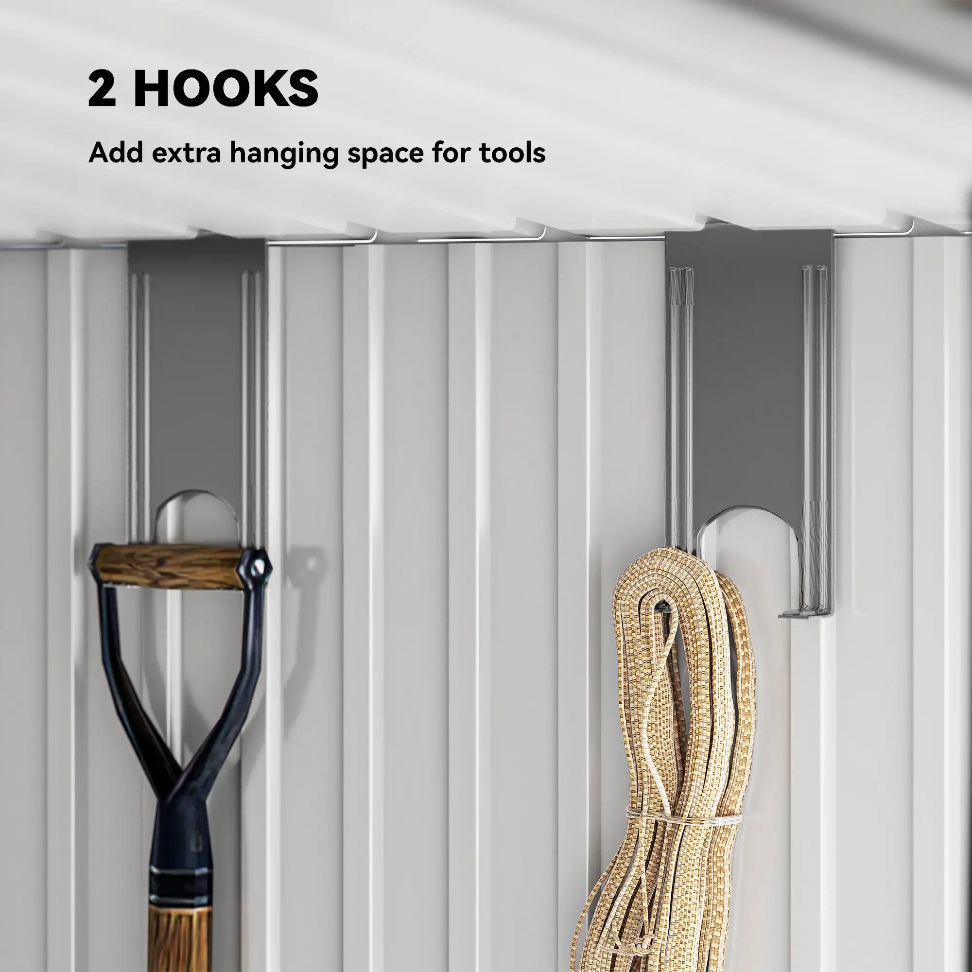 6.5x4FT Galvanised Metal Shed, Foundation Kit, Lockable Garden Storage, Sliding Doors, Vents, Grey - Image 4