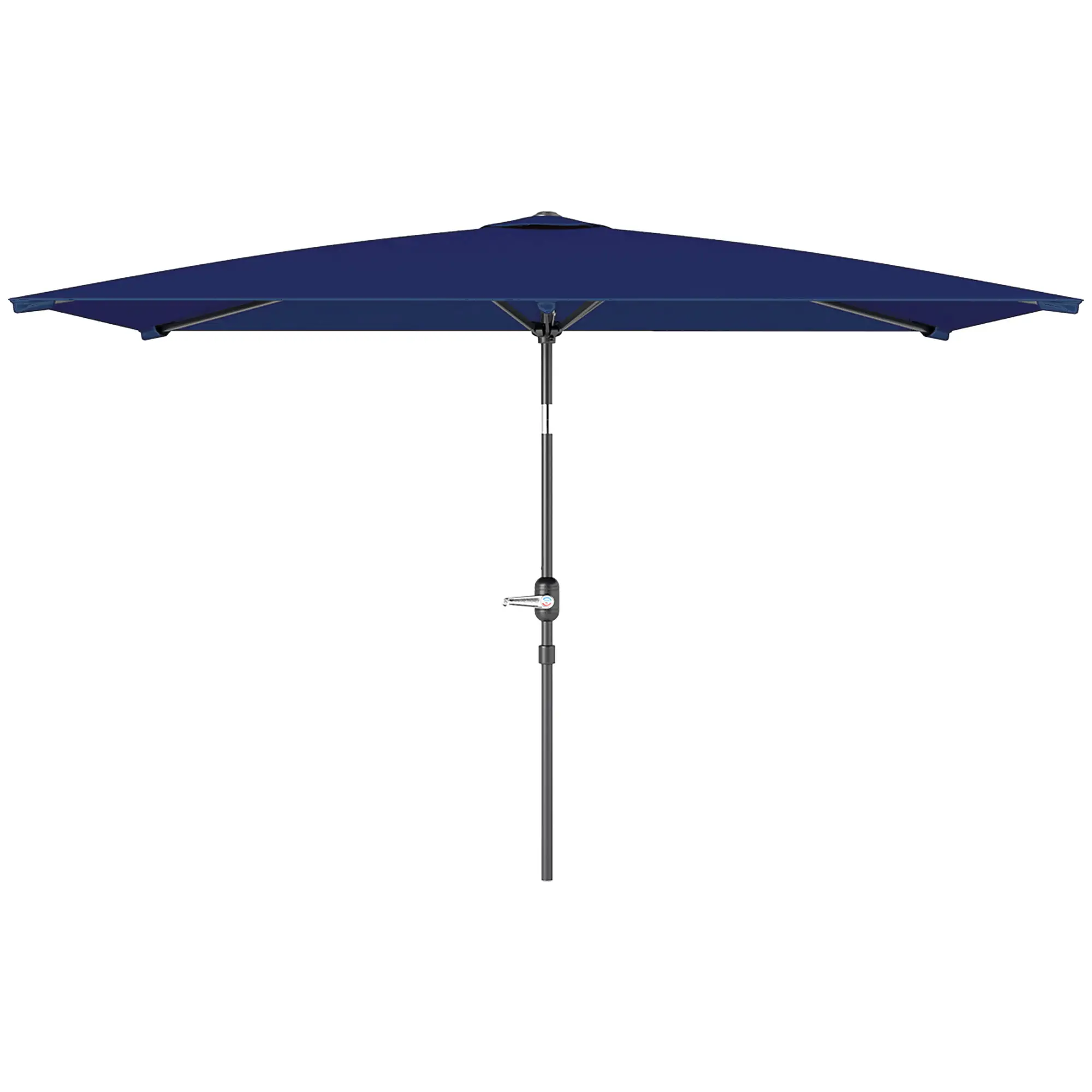 6.5x9.6ft Rectangle Aluminum Tilt Patio Umbrella, Navy Blue
