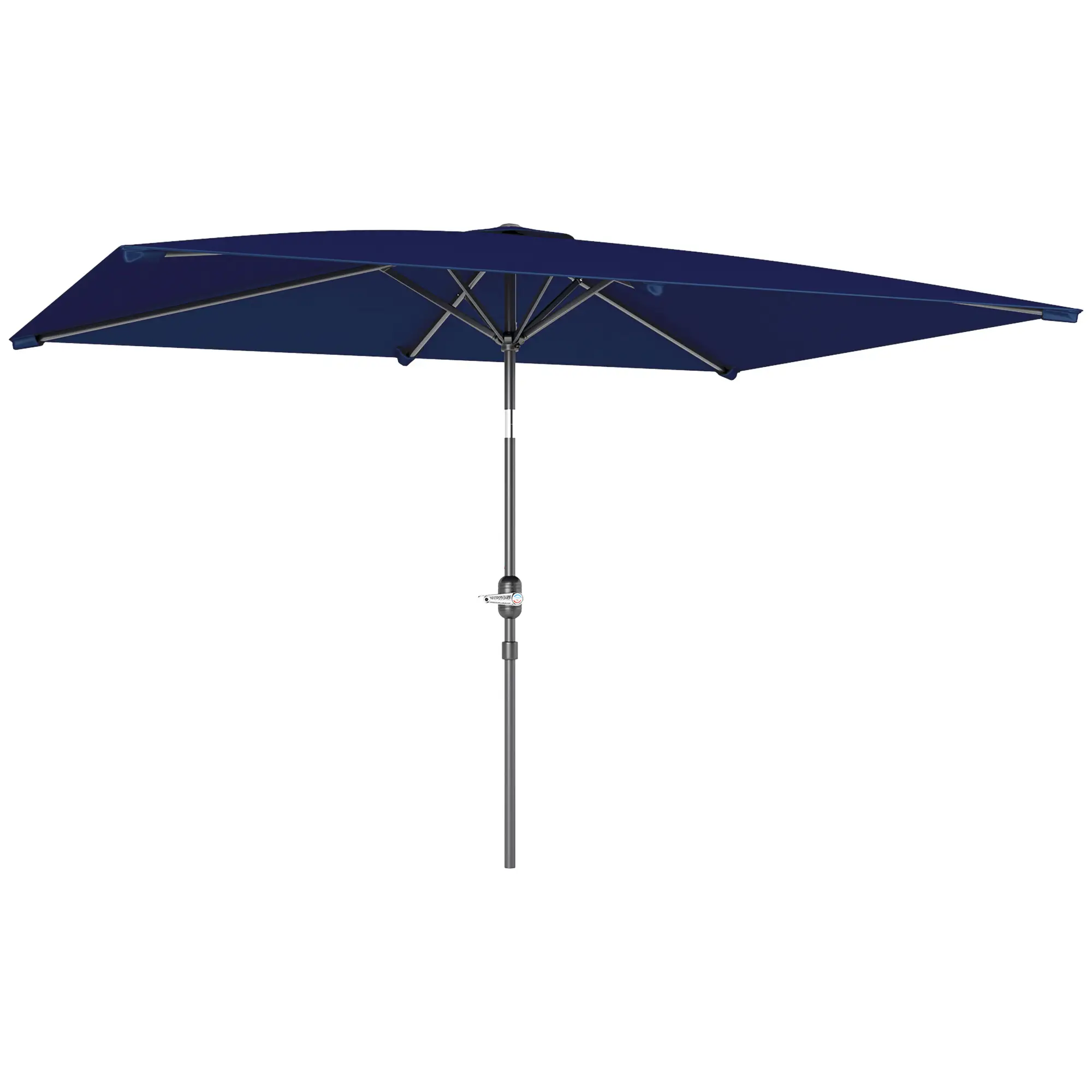 6.5x9.6ft Rectangle Aluminum Tilt Patio Umbrella, Navy Blue - Image 11