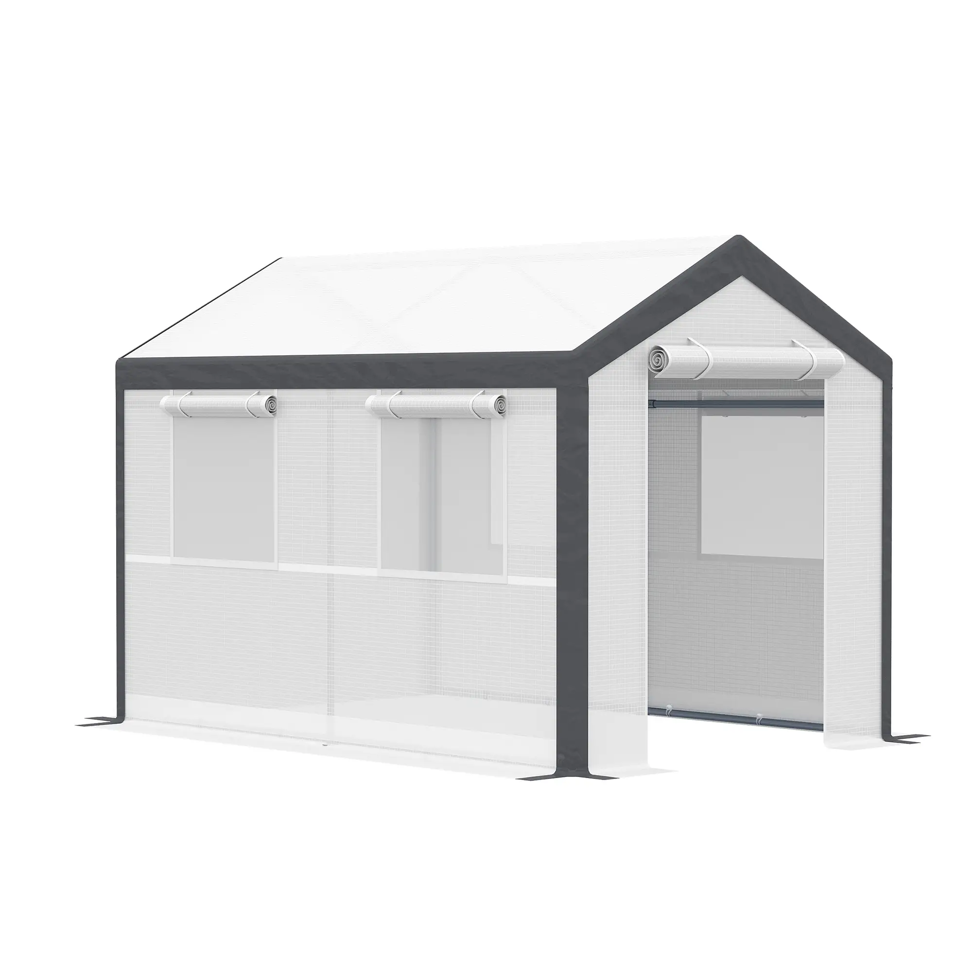 6.6' x 10' x 7' Heavy Duty Walk-In Greenhouse, Plant Growing Tent, White
