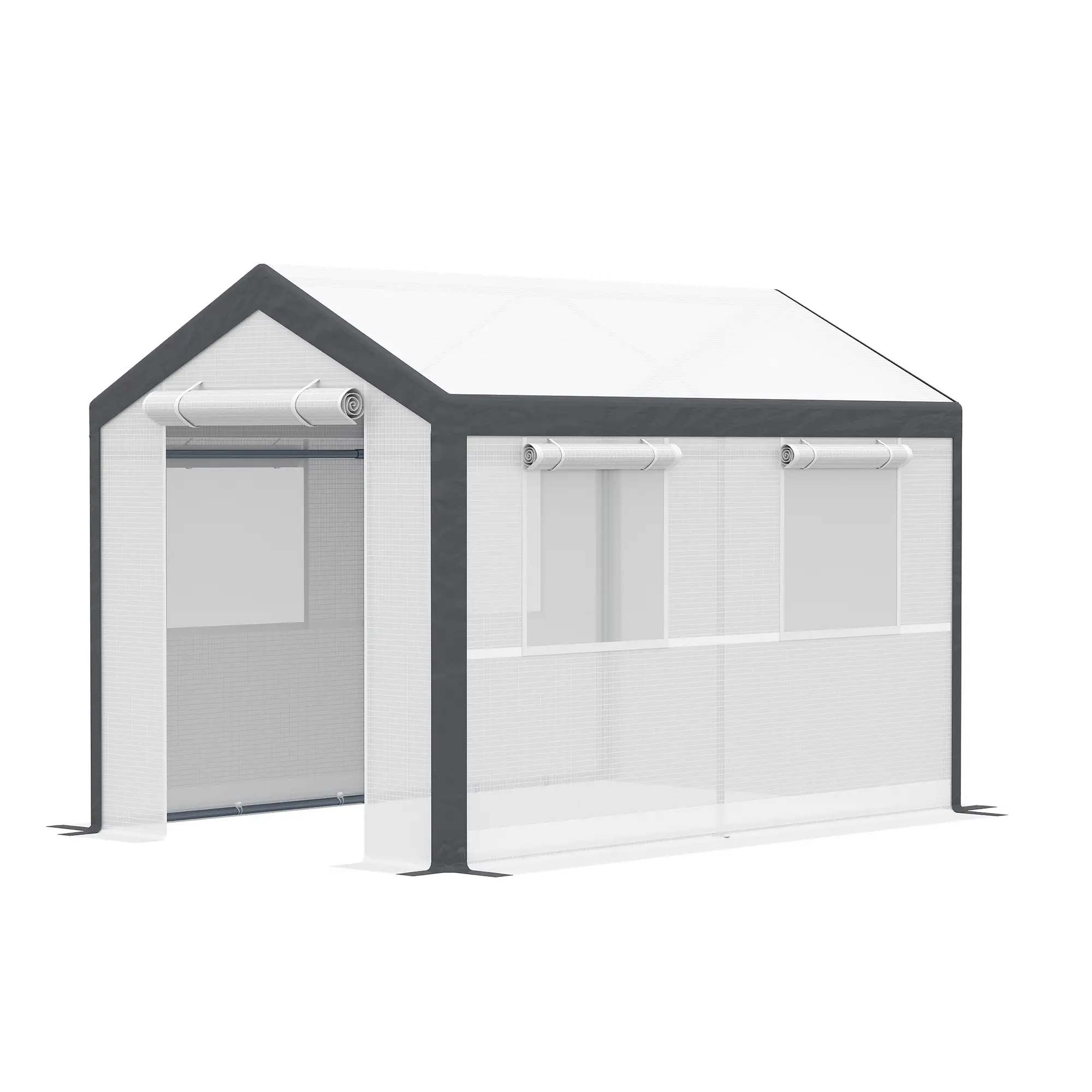 6.6' x 10' x 7' Heavy Duty Walk-In Greenhouse, Plant Growing Tent, White - Image 11