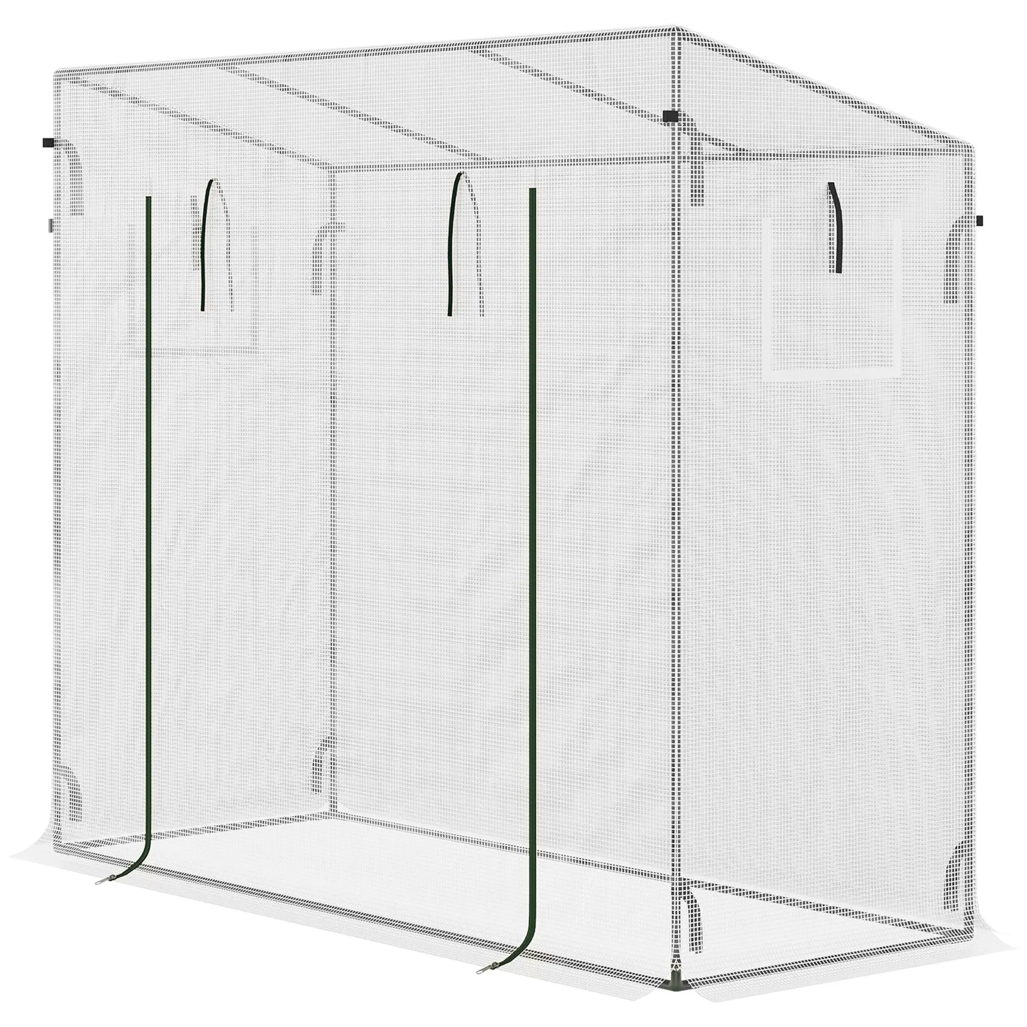 6.6' x 2.5' x 5.5' Walk-In Greenhouse, Steel Frame, White - Image 11