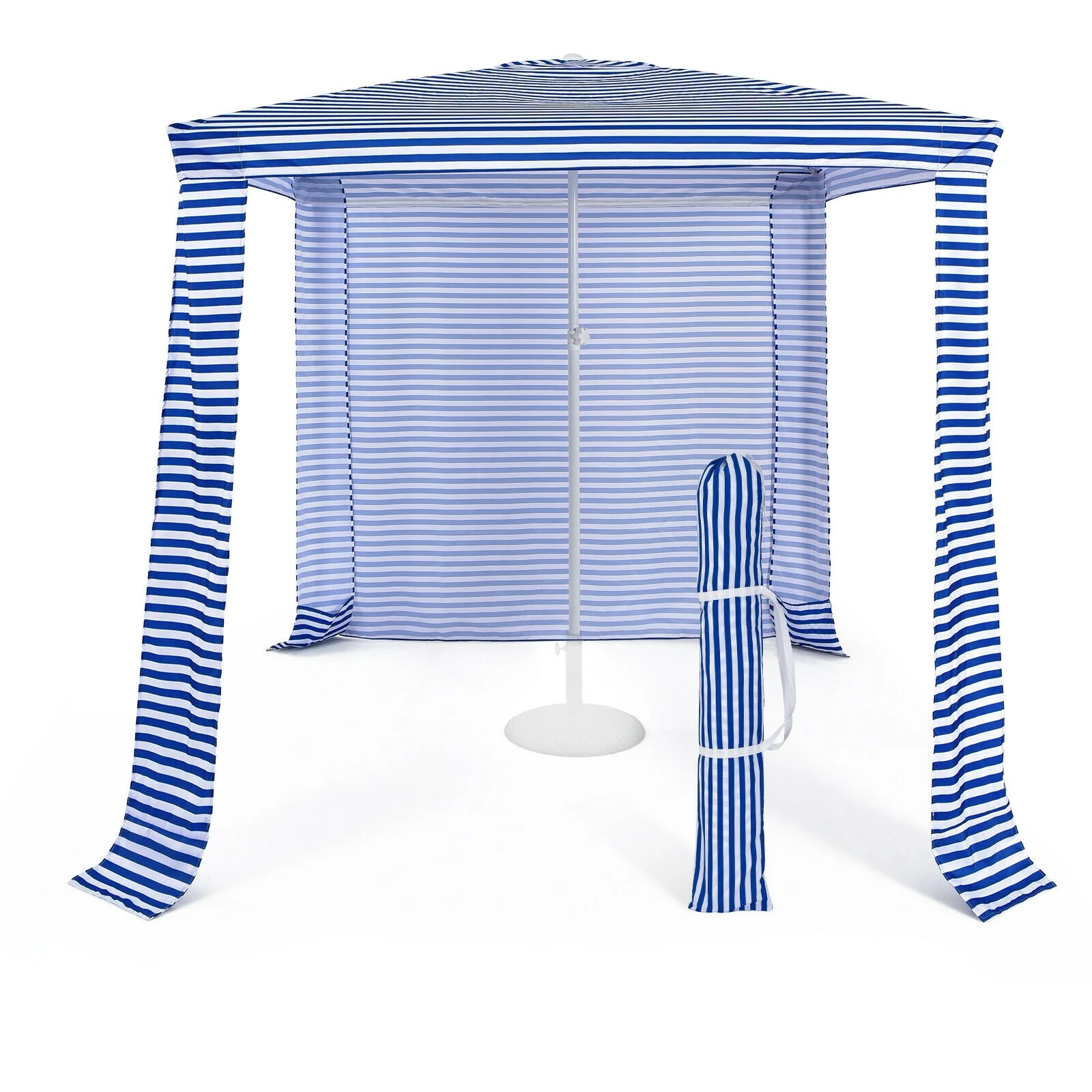 6.6 x 6.6 Feet Foldable Beach Canopy With Carry Bag, Navy
