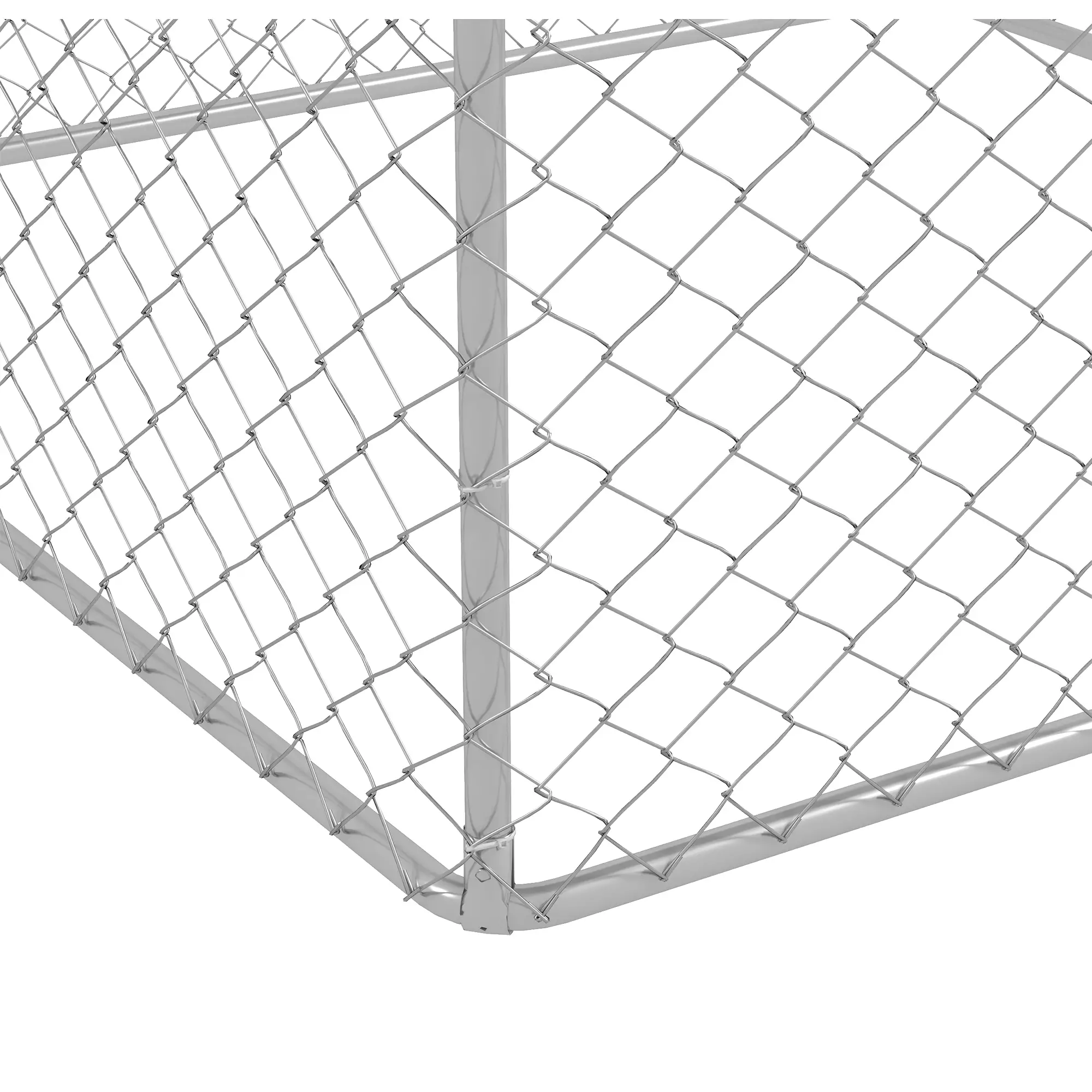 6.6' x 6.6' x 7.8' Outdoor Dog Kennel, Heavy Duty Galvanized Steel, Silver - Image 10
