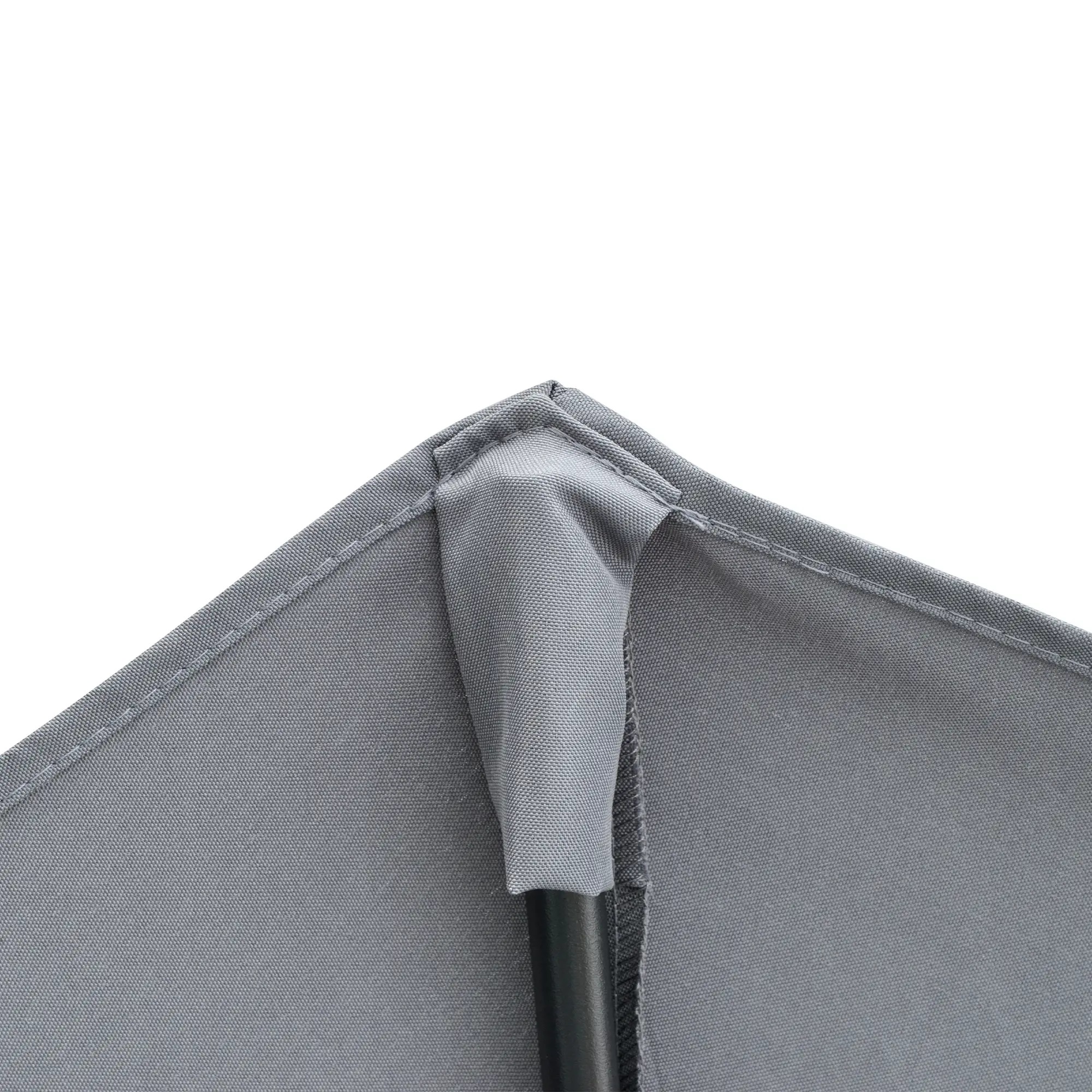 6.6 x 6ft Half Patio Umbrella, Double-Sided Canopy, Crank Handle, Grey - Image 9