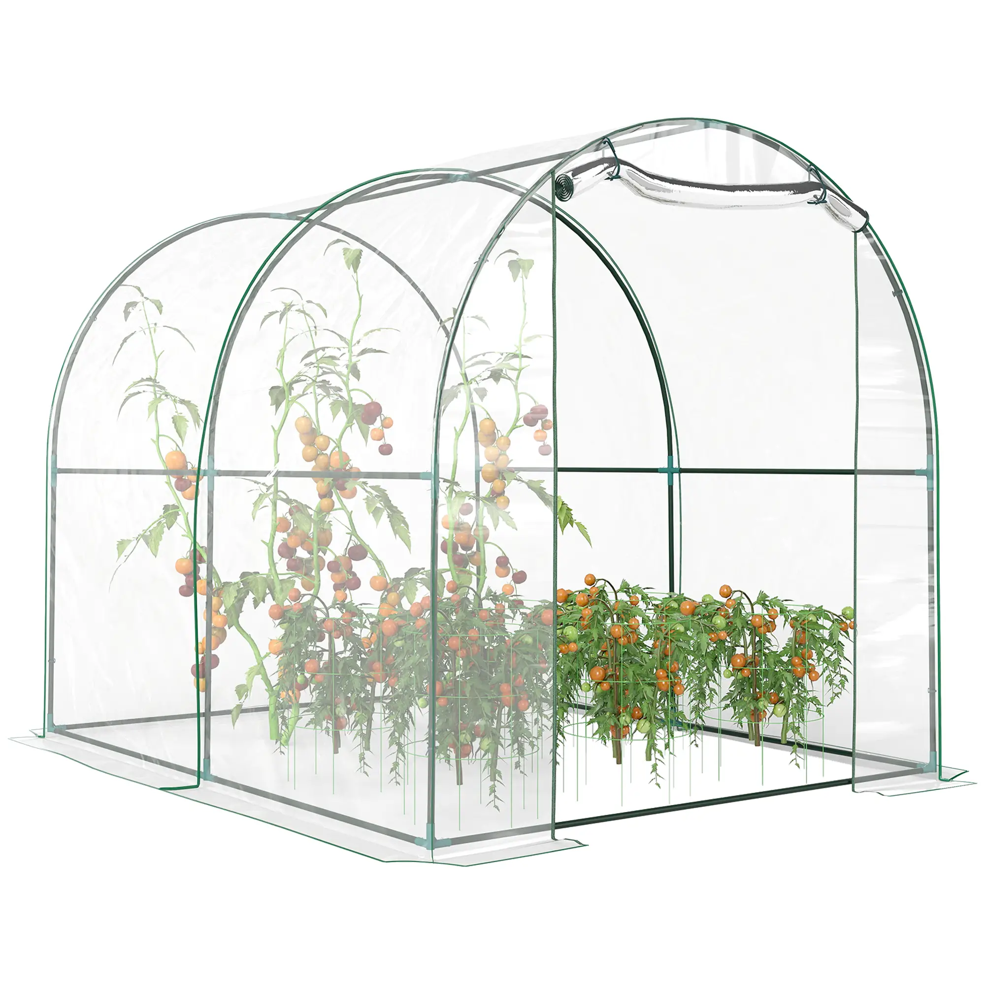 6.6' x 8.2' x 6.6' Dome Tunnel Greenhouse, Transparent