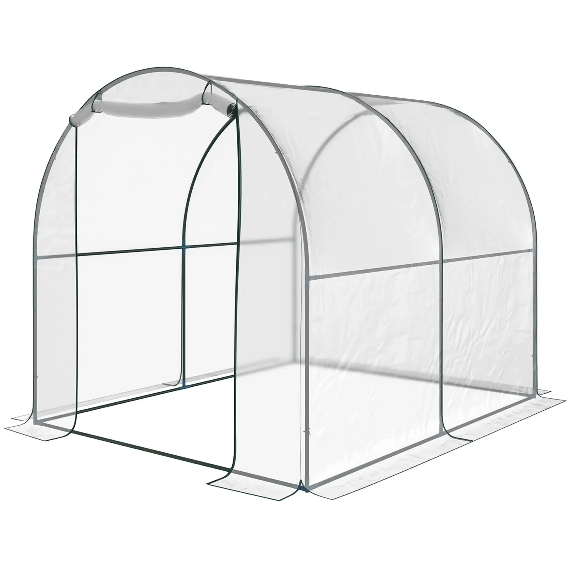 6.6' x 8.2' x 6.6' Dome Tunnel Greenhouse, Transparent - Image 11