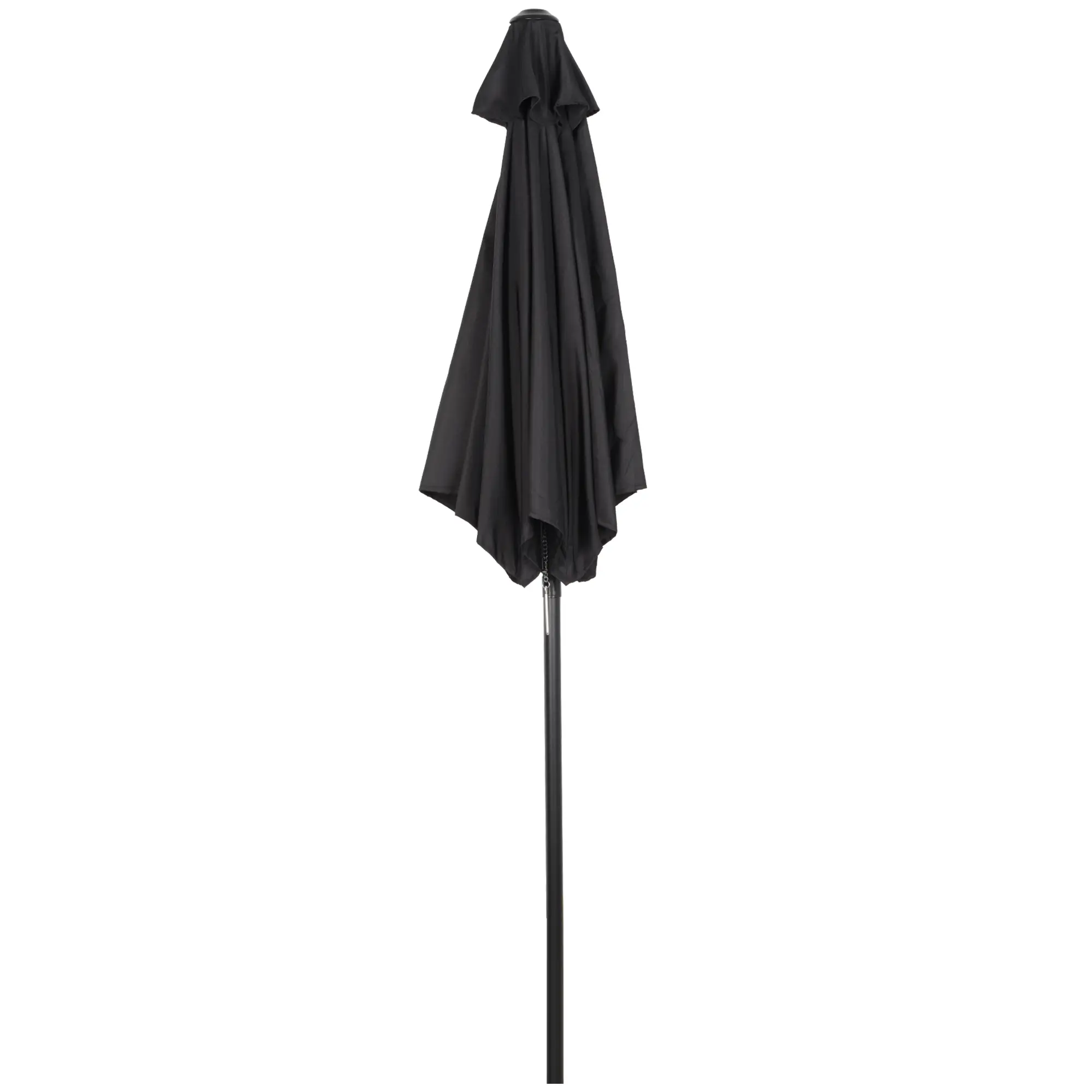 6.6FT Outdoor Patio Umbrella, 6 Solid Ribs, Black
