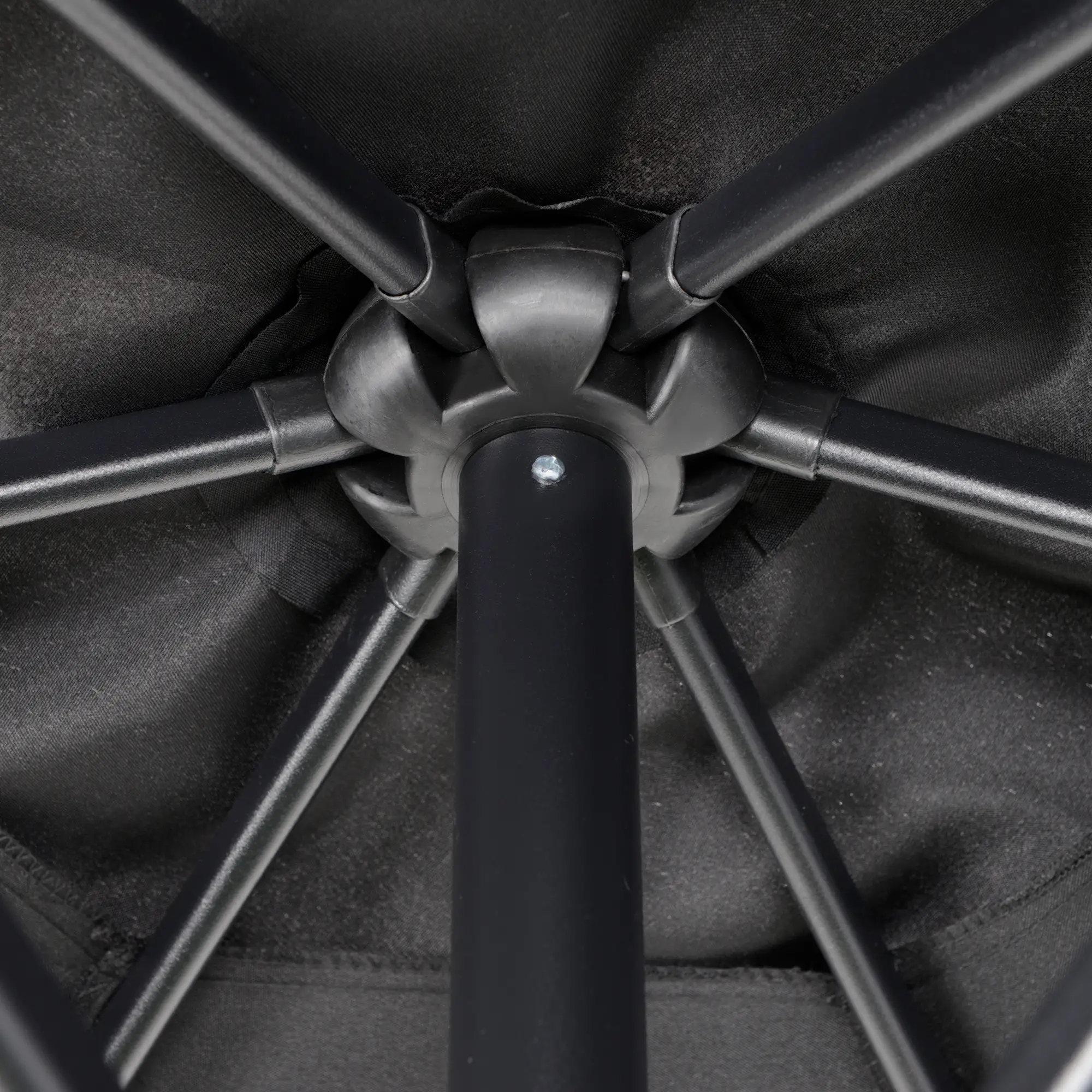 6.6FT Outdoor Patio Umbrella, 6 Solid Ribs, Black - Image 10