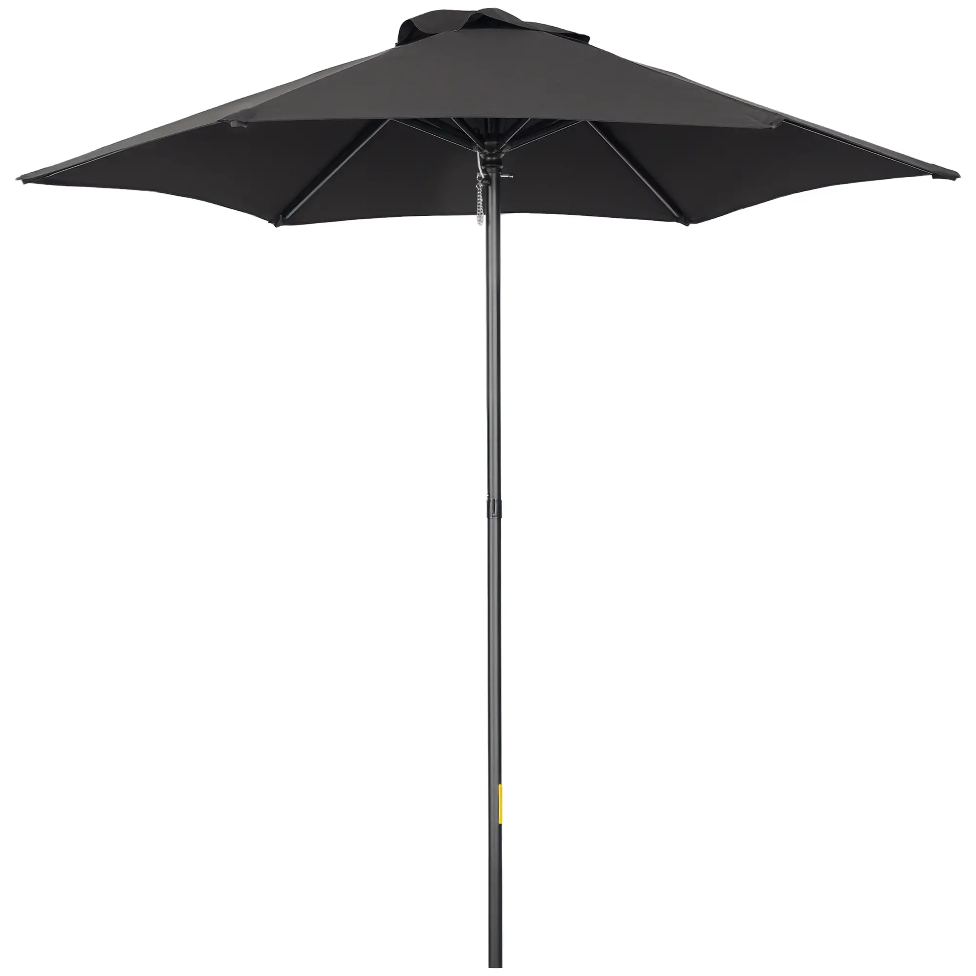 6.6FT Outdoor Patio Umbrella, 6 Solid Ribs, Black - Image 11