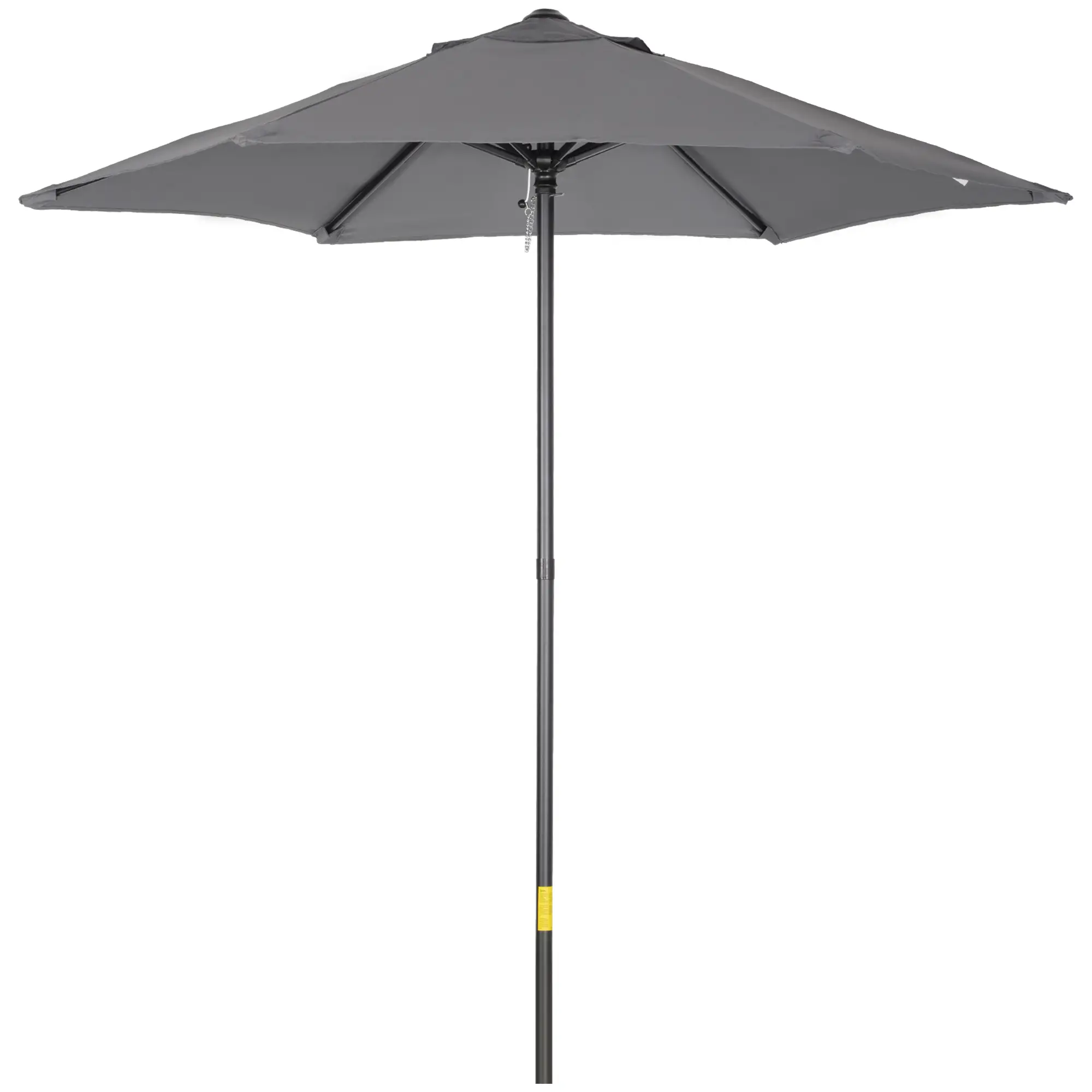 6.6FT Outdoor Patio Umbrella, 6 Solid Ribs, Dark Grey - Image 11