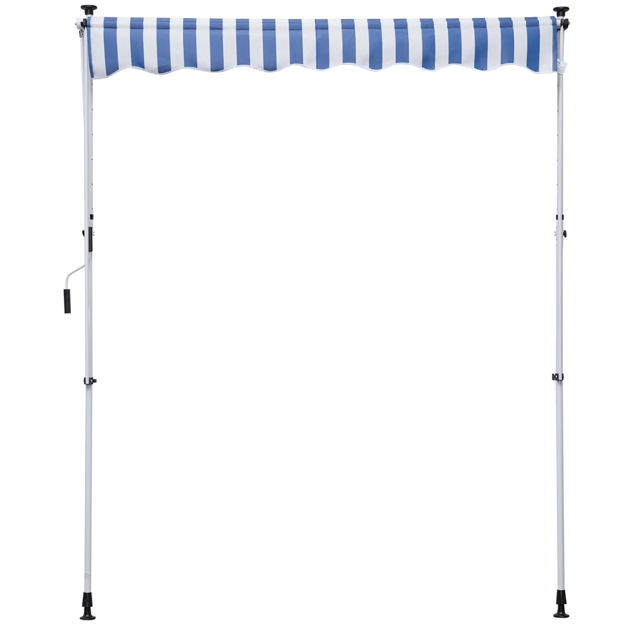6.6'x5' Manual Retractable Patio Awning, Sun Shade, Water Resistant, Blue - Image 9