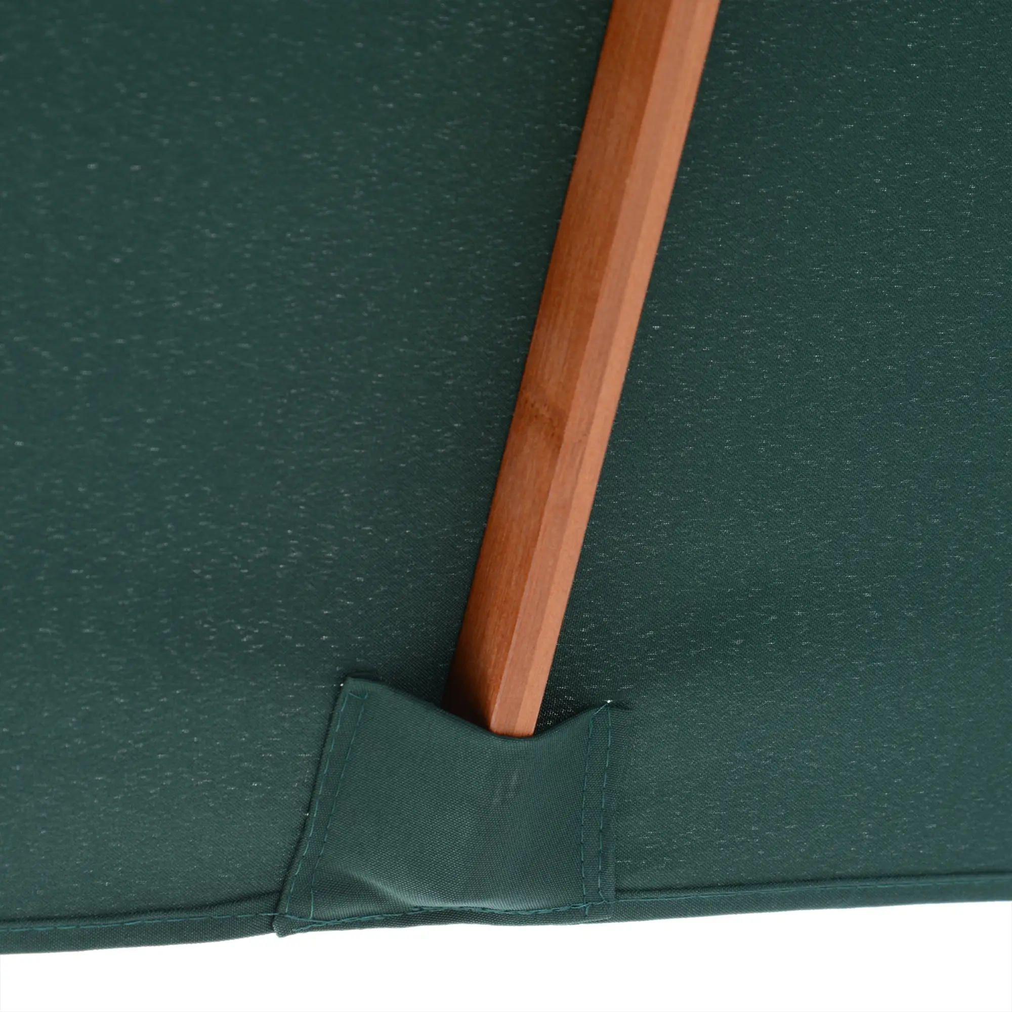 6.6x5ft Square Wooden Patio Umbrella, Tilt Mechanism, 6 Bamboo Ribs, Green - Image 9
