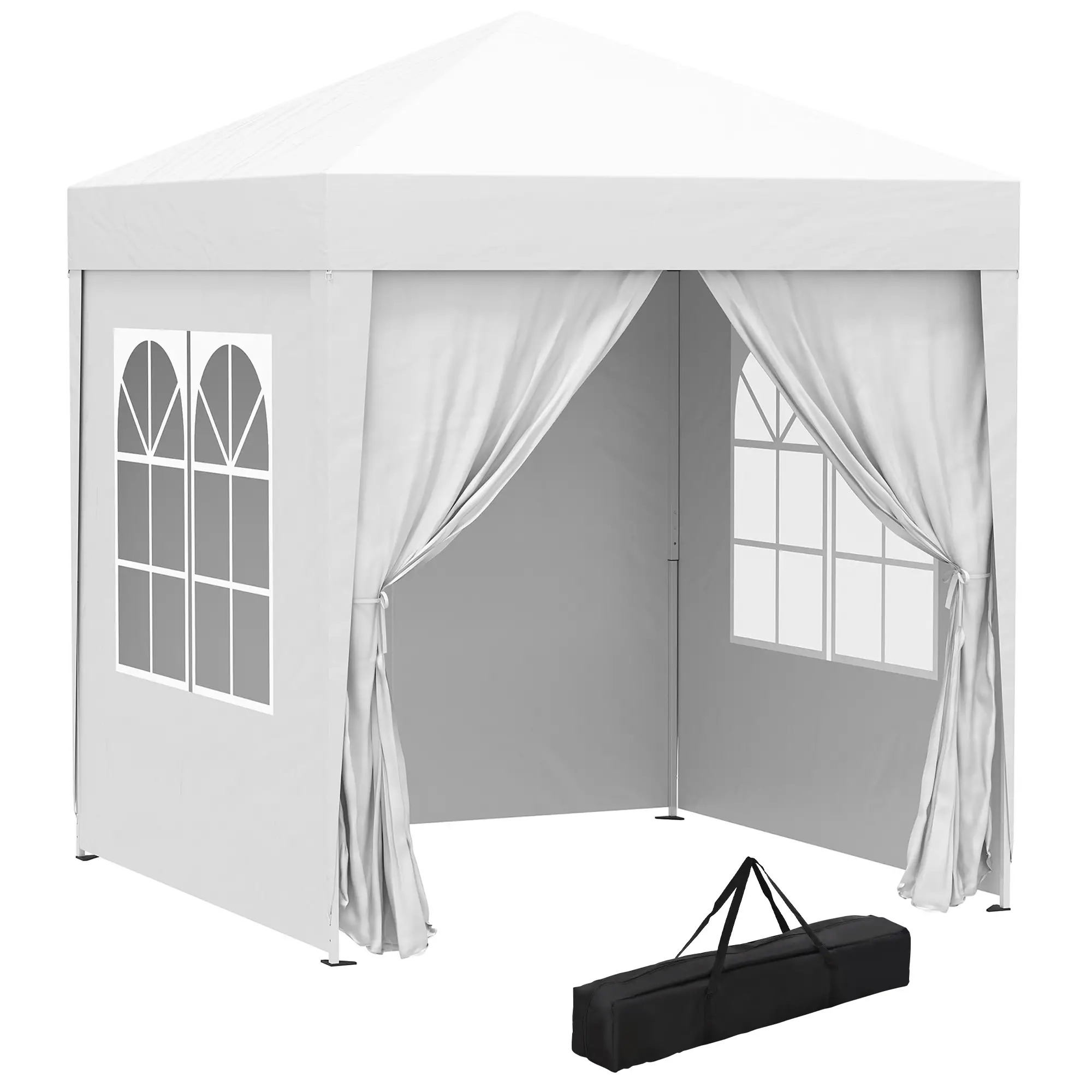 6.6'x6.6' Pop Up Canopy Tent, Instant Sun Shelter, White