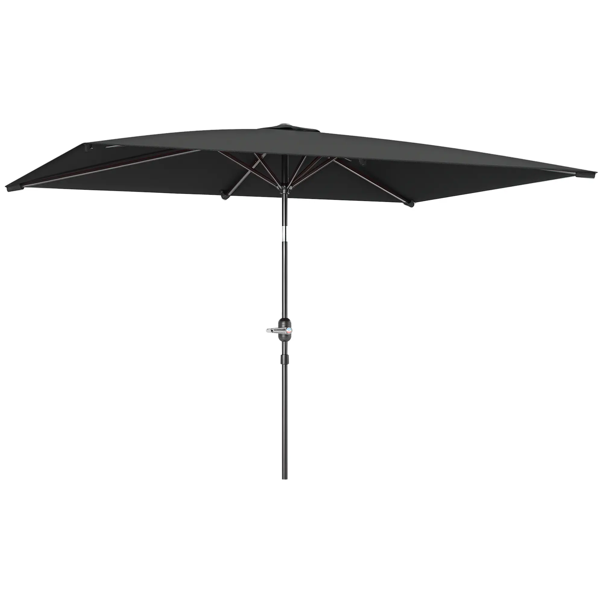 6.6x9.6ft Rectangle Aluminum Patio Umbrella, Outdoor Sunshade Canopy, Dark Grey - Image 11