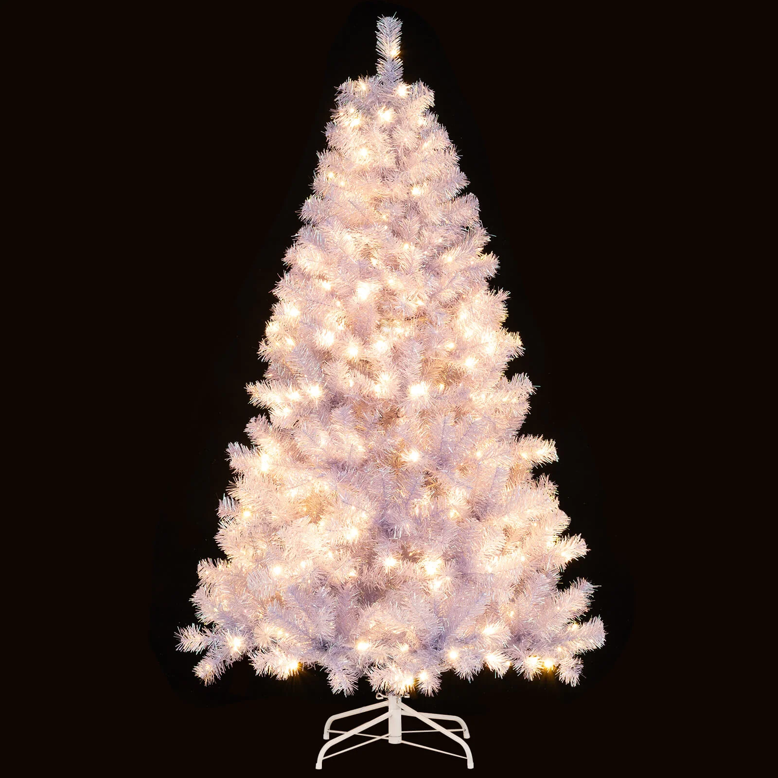 6/7.5 FT Pre-Lit Tinsel Artificial Christmas Tree, Purple - Image 5