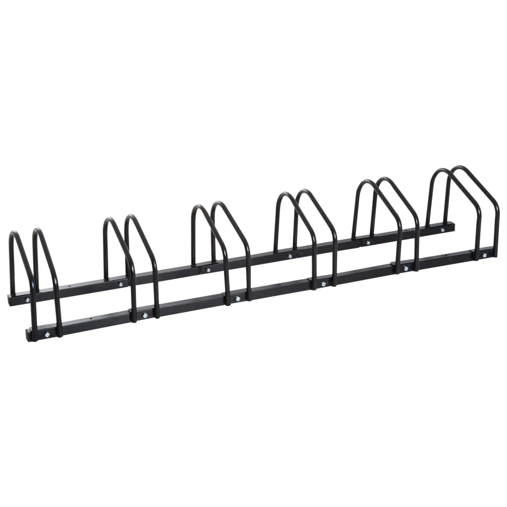6-Bike Bicycle Floor Parking Rack, Cycling Storage Stand, Black - Image 11