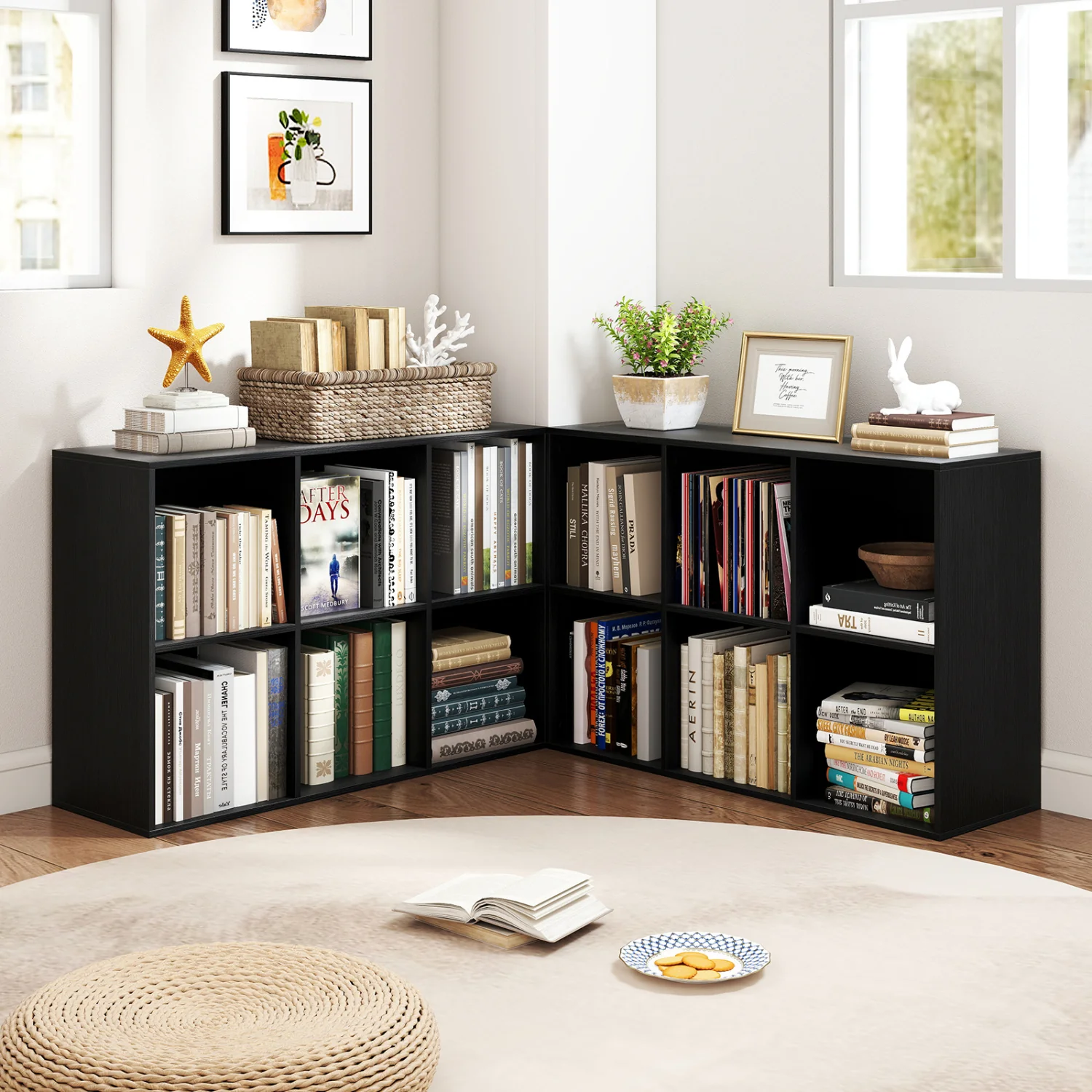 6-Cube Bookcase with Anti-Tipping Kit, Black - Image 6