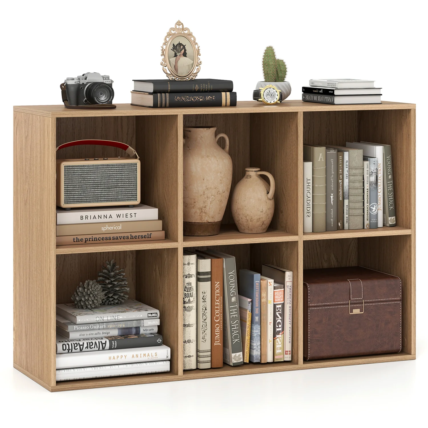 6-Cube Bookcase with Anti-Tipping Kit, Natural - Image 4