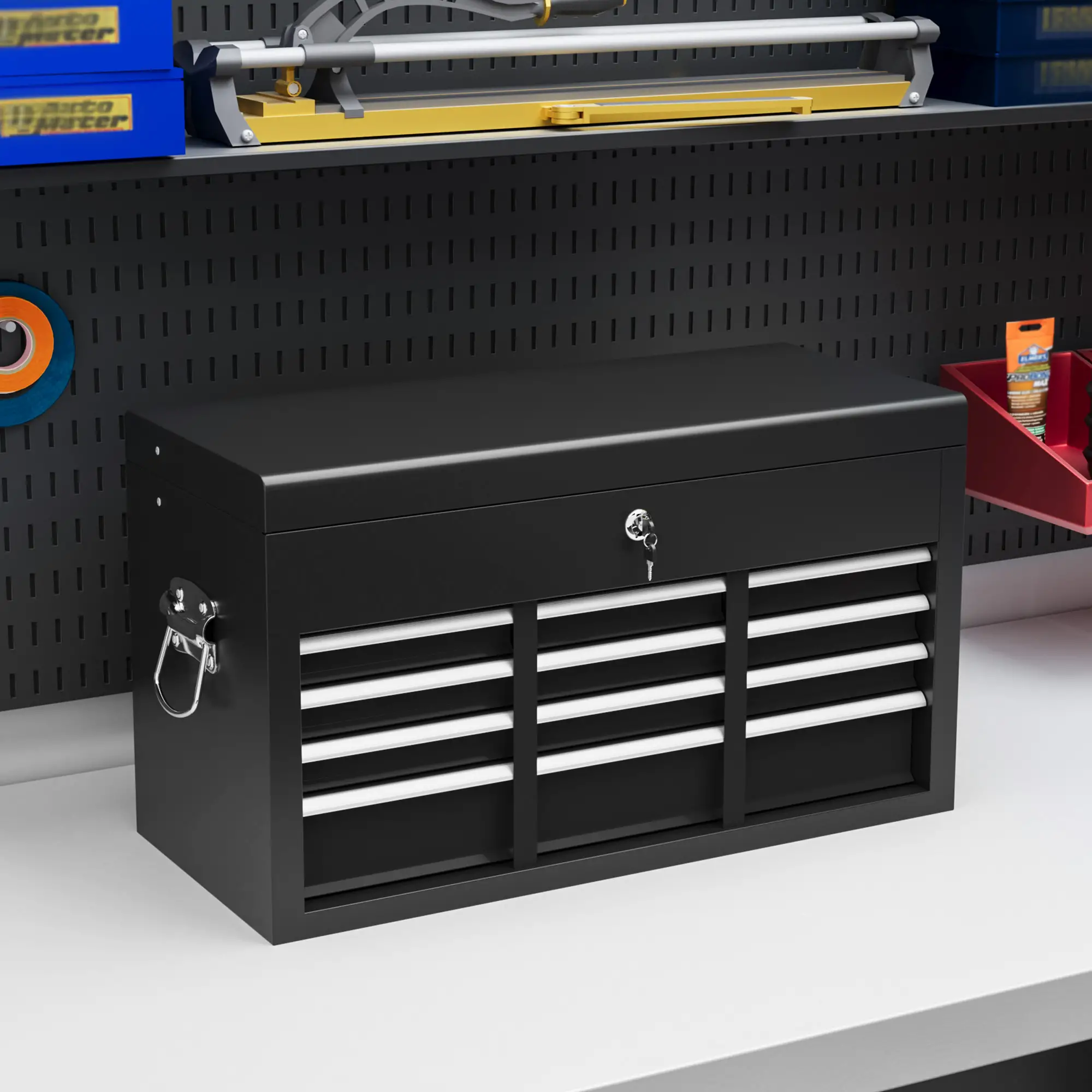 6 Drawer 24" Portable Tool Box, Ball Bearing Slides, Metal Tool Chest - Image 2