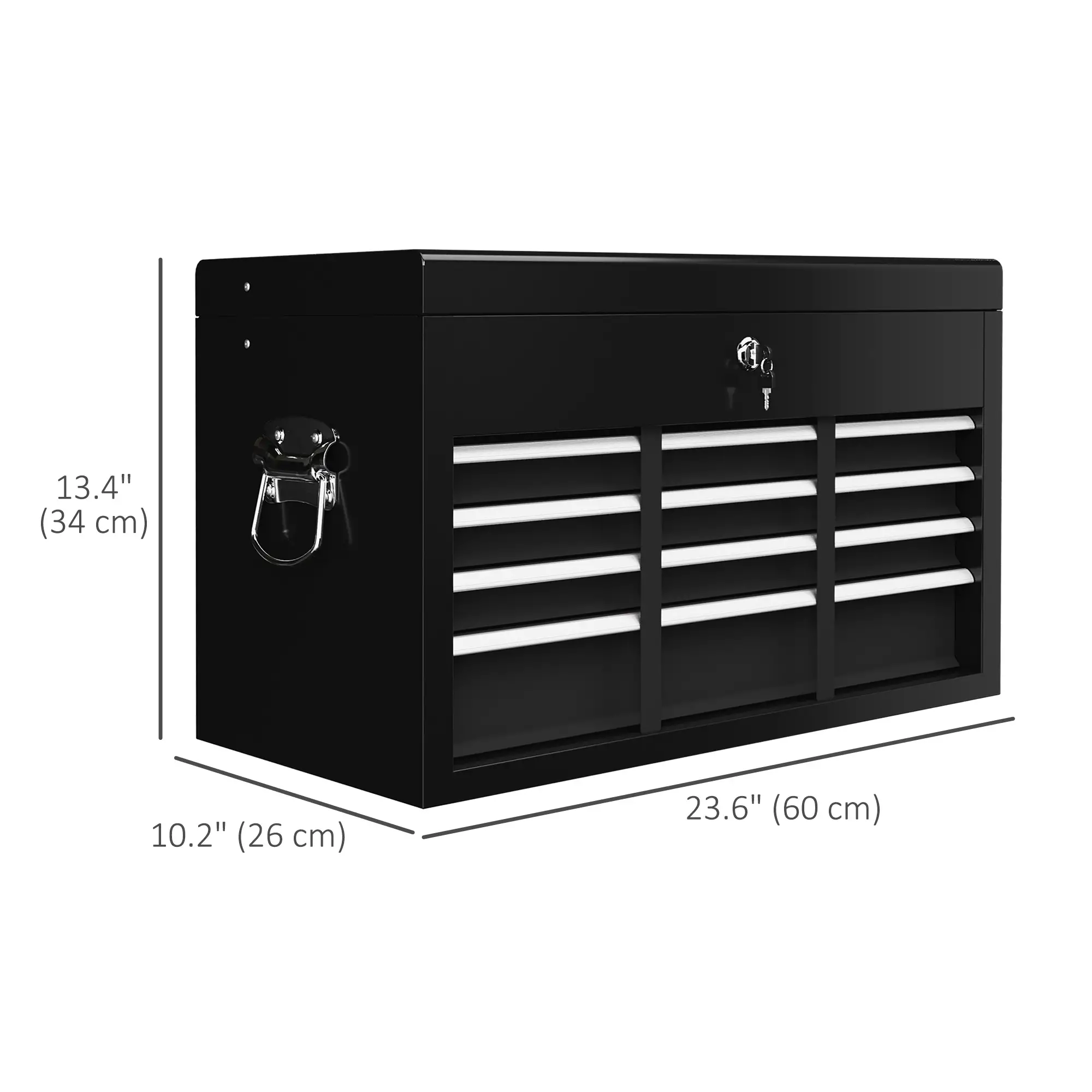6 Drawer 24" Portable Tool Box, Ball Bearing Slides, Metal Tool Chest - Image 3