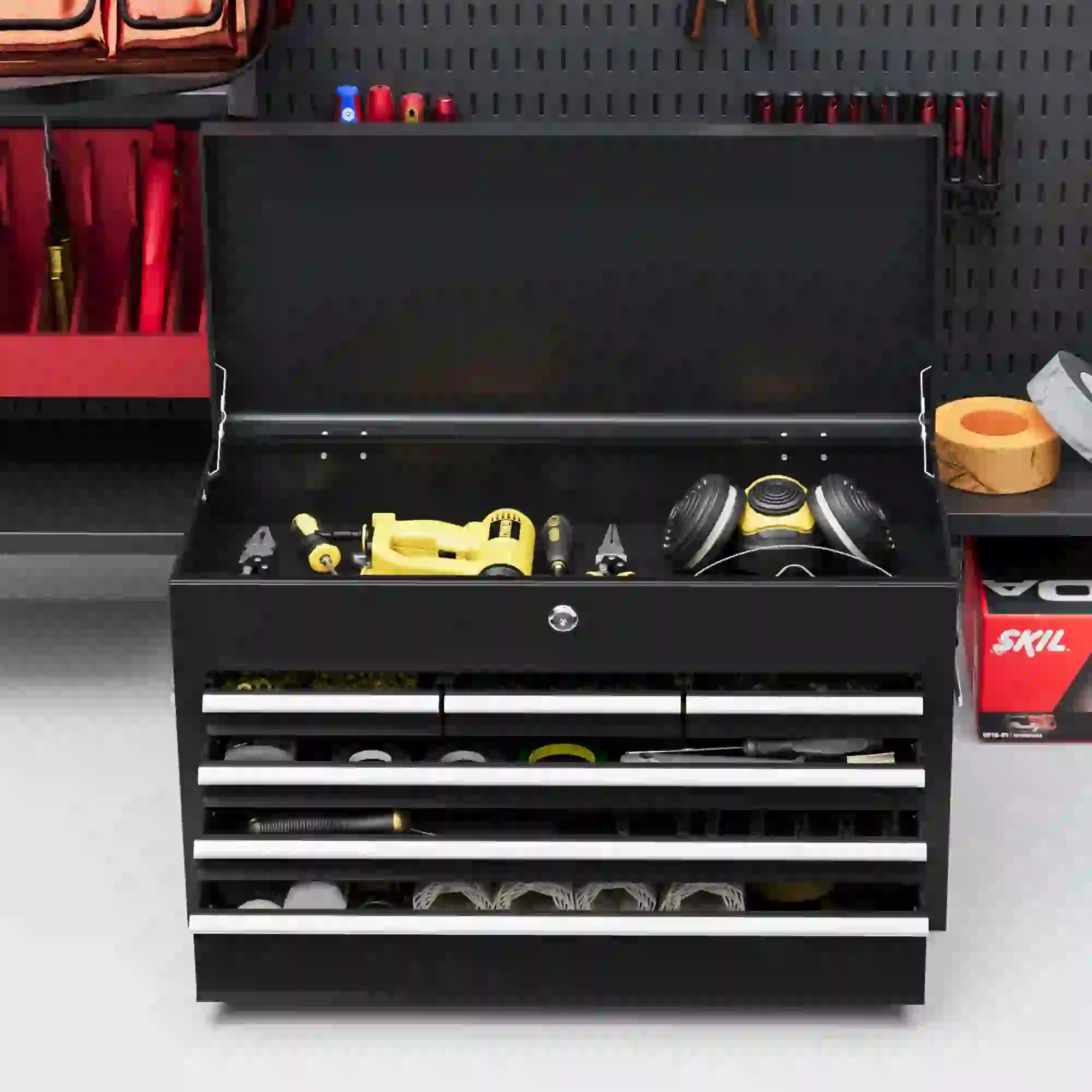 6 Drawer 24" Portable Tool Box, Ball Bearing Slides, Metal Tool Chest - Image 9