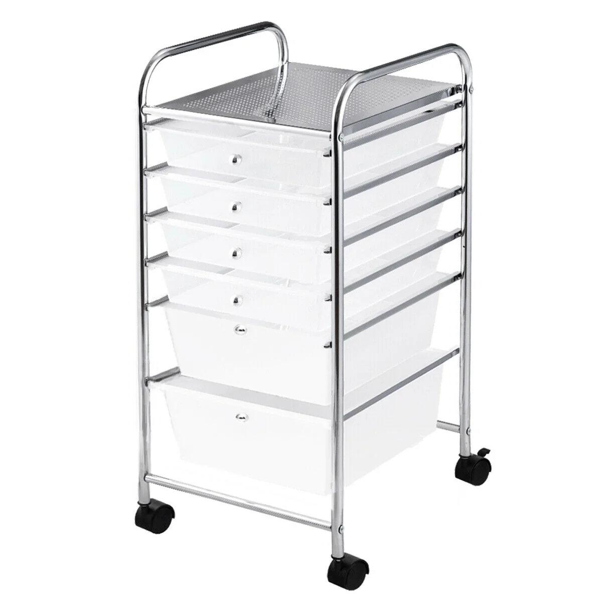6 Drawer Rolling Storage Cart Organizer, Transparent
