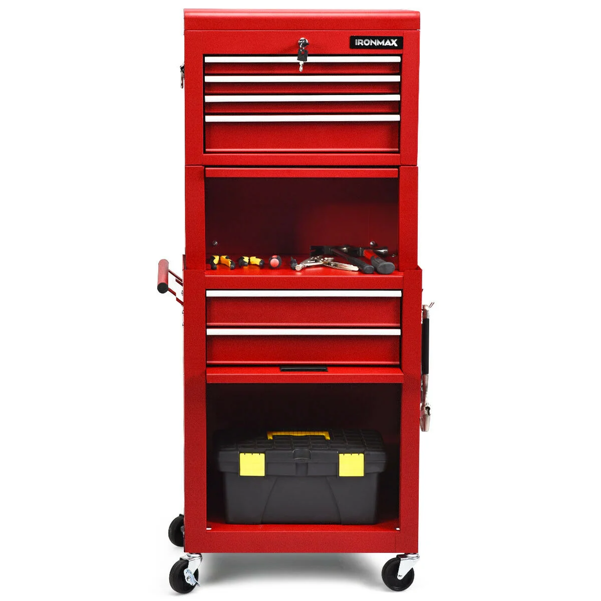 6-Drawer Tool Chest With Heightening Cabinet, Red - Image 10