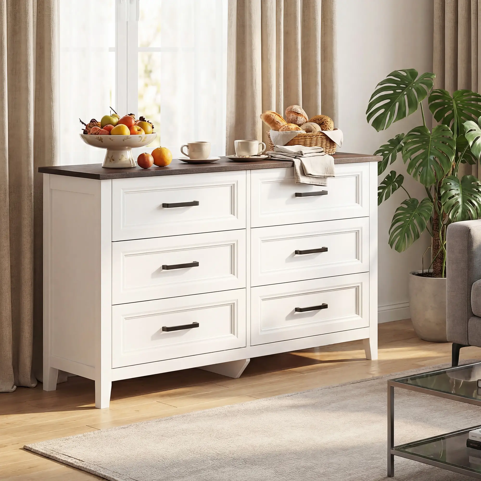 6-Drawer Wide Dresser Chest for Bedroom Living Room Closet - Image 10