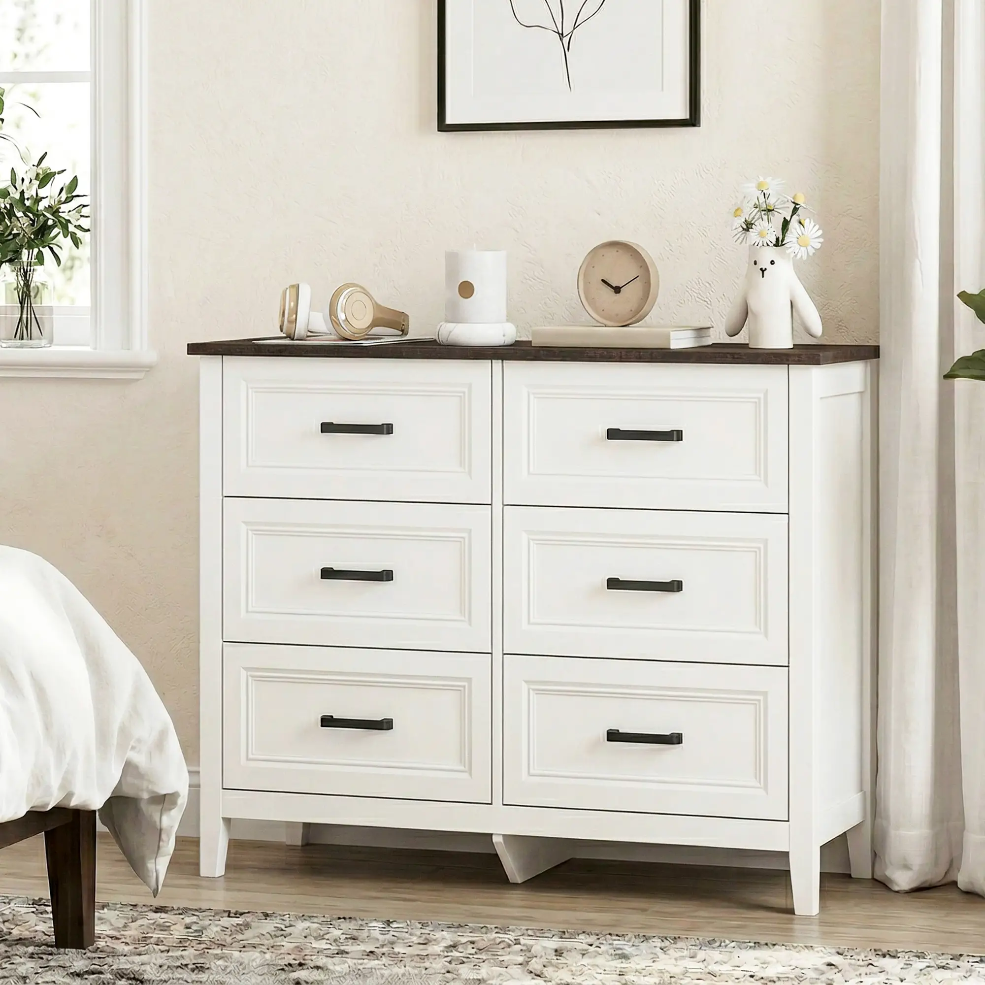 6-Drawer Wide Dresser Chest for Bedroom Living Room Closet - Image 2