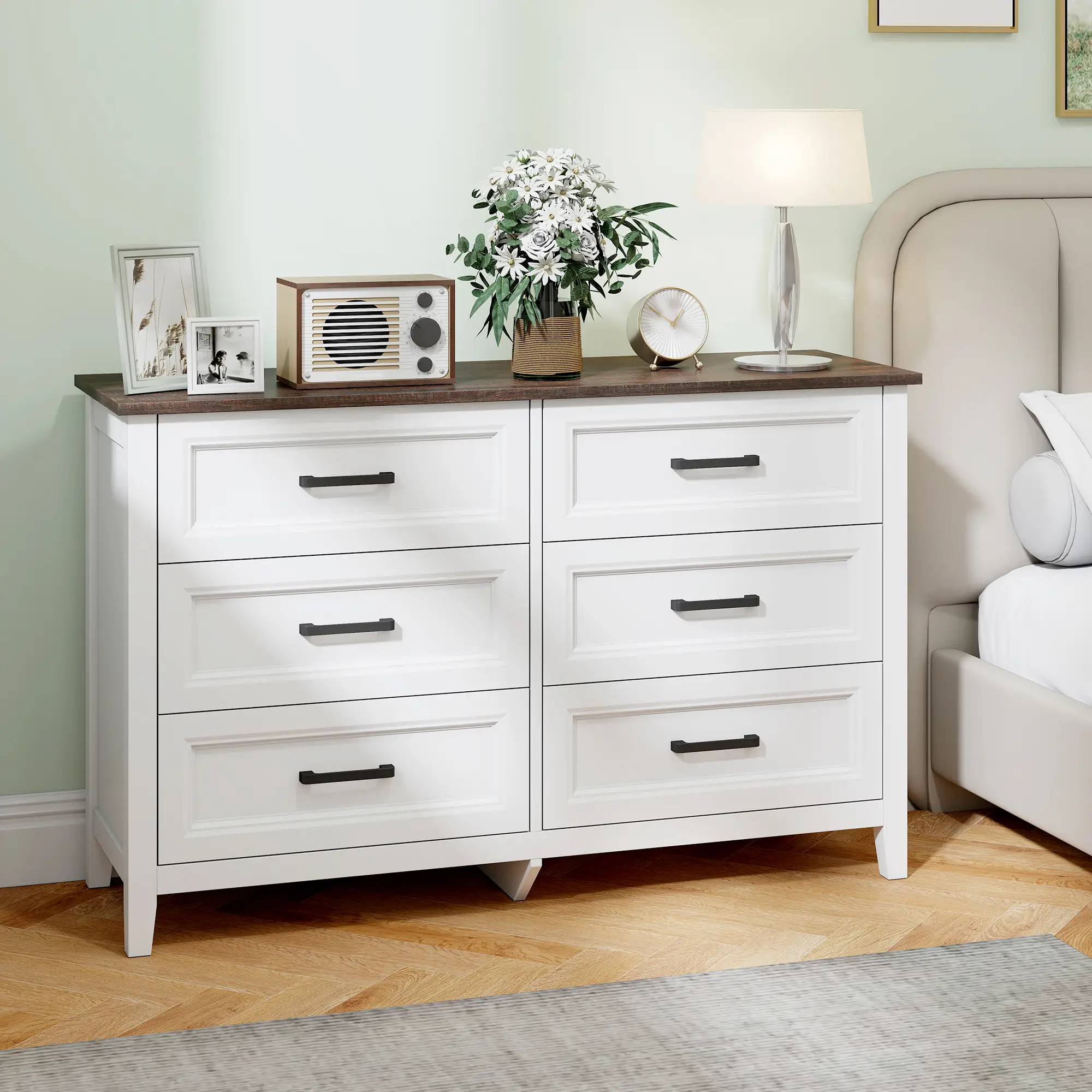 6-Drawer Wide Dresser Chest for Bedroom Living Room Closet - Image 8